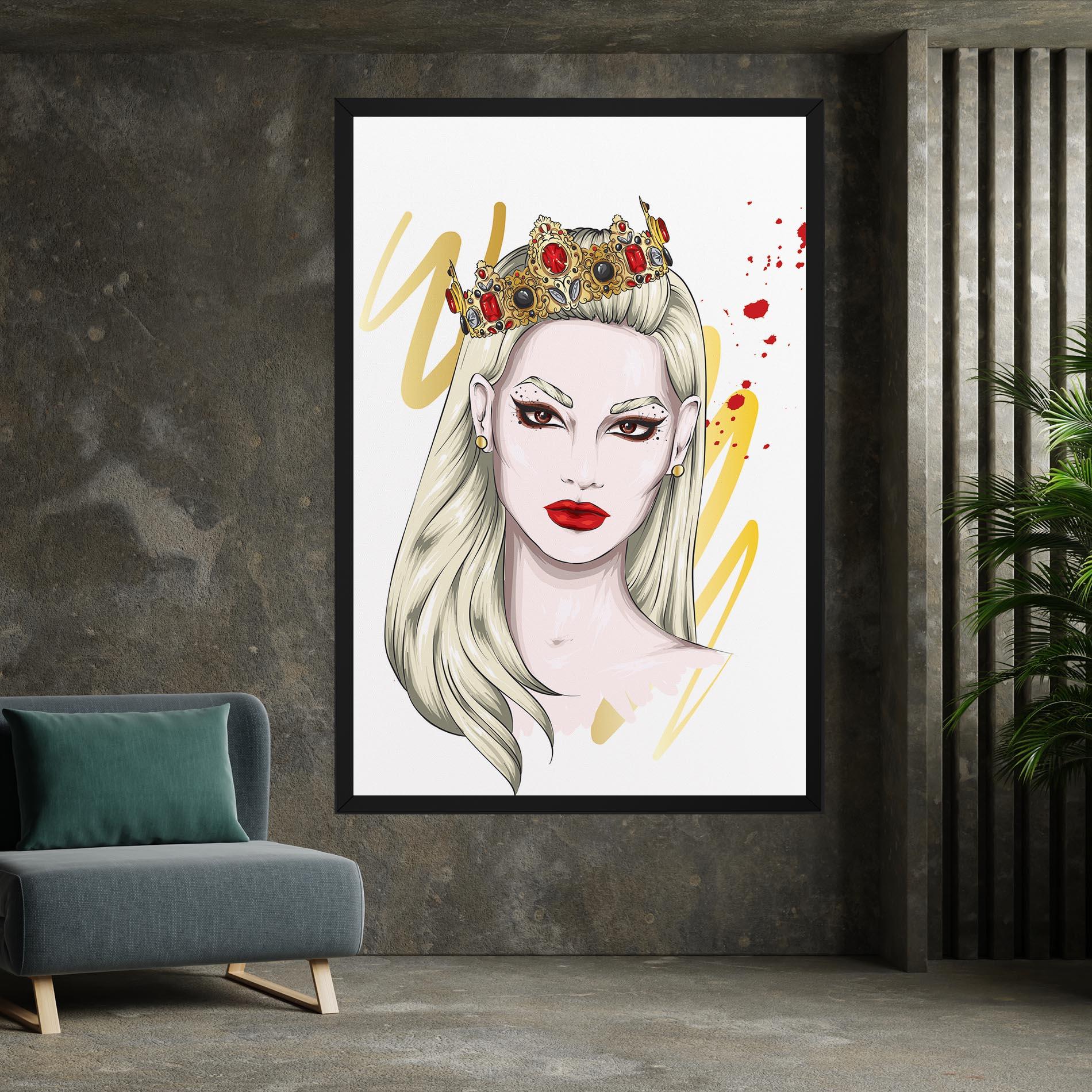 Картина на платно Gold Crown Woman mockup 7