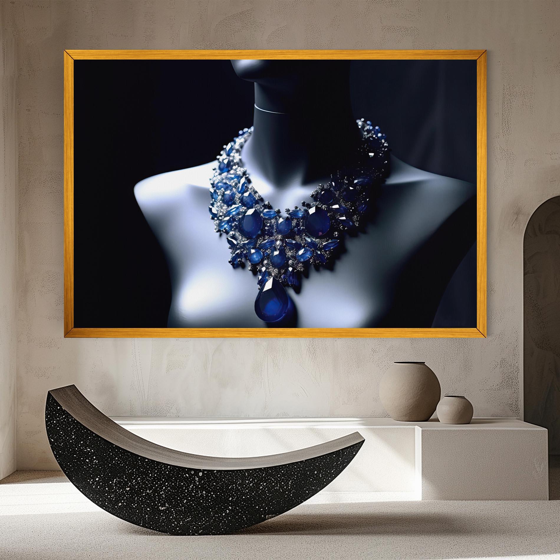 Картина на платно Blue Diamonds Necklace mockup 8