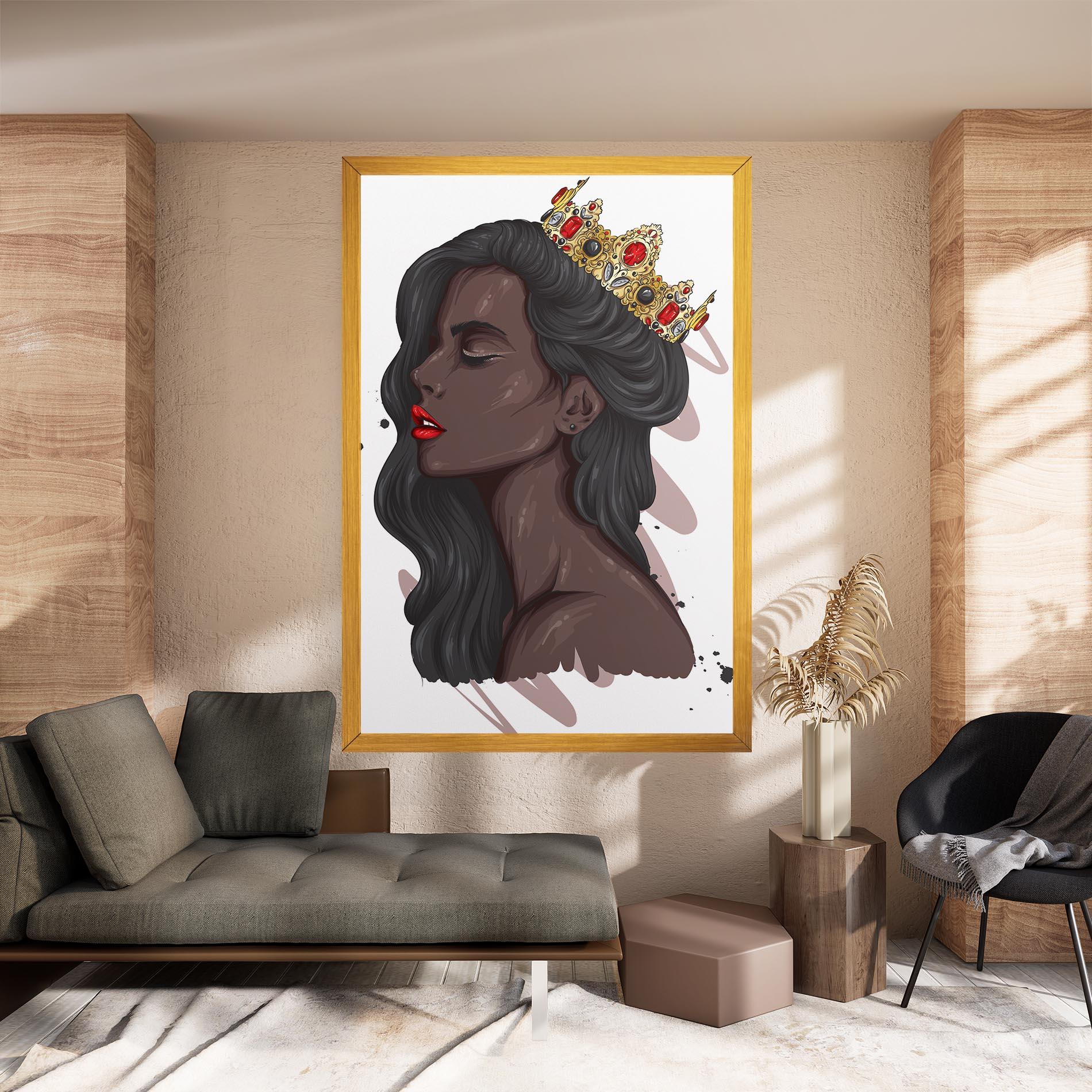 Картина на платно Black Woman With Crown mockup 8