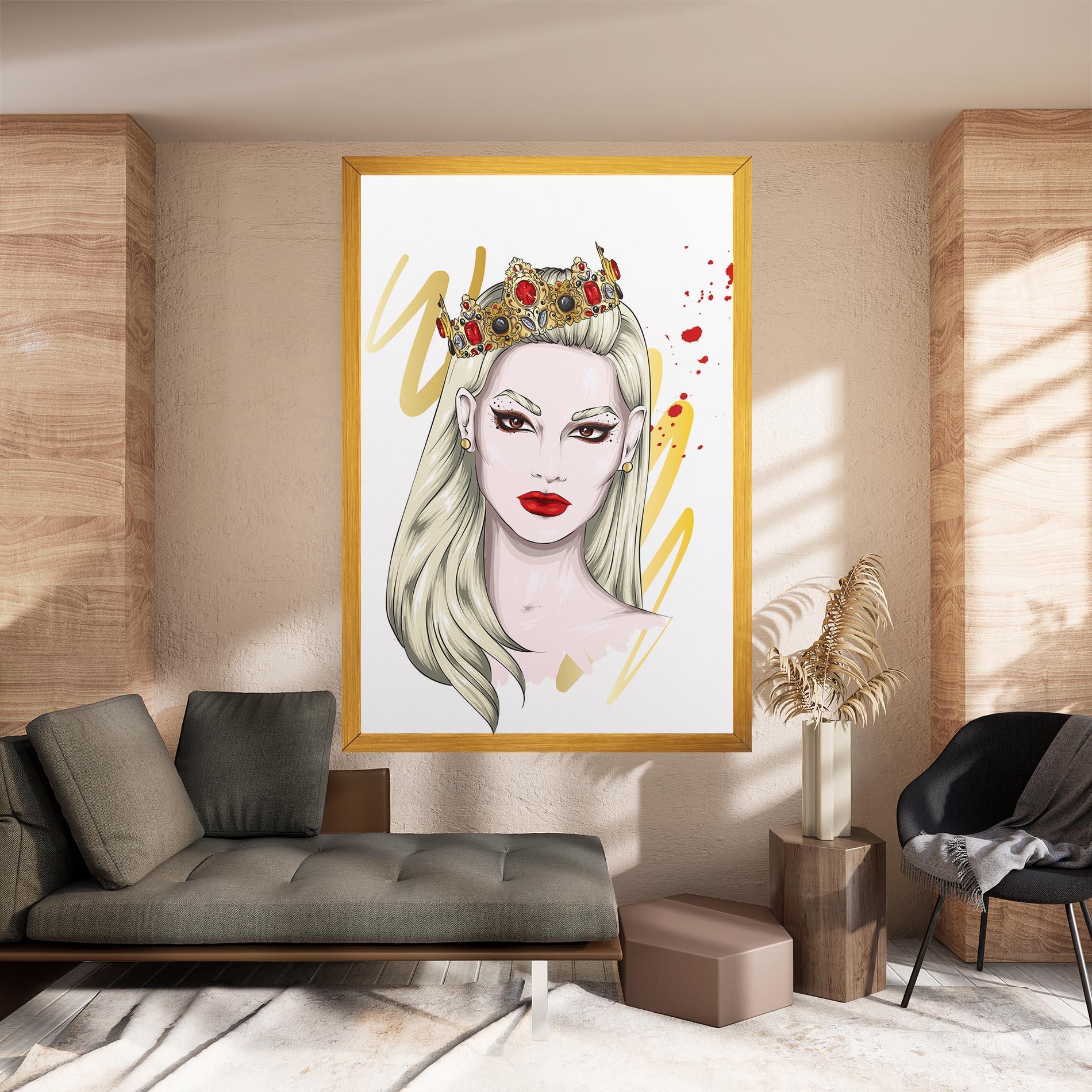 Картина на платно Gold Crown Woman mockup 8