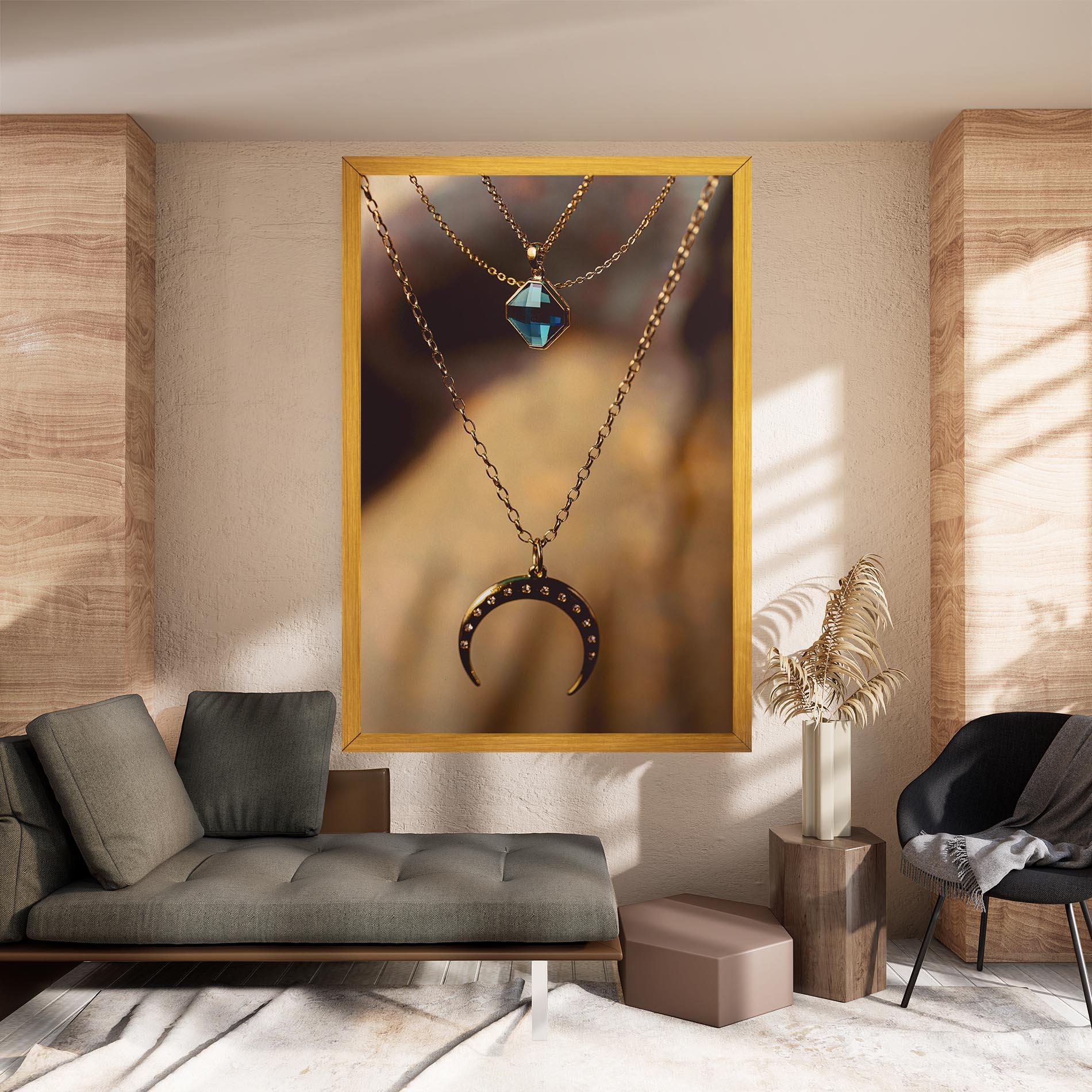 Картина на платно Moon Blue Necklace mockup 8