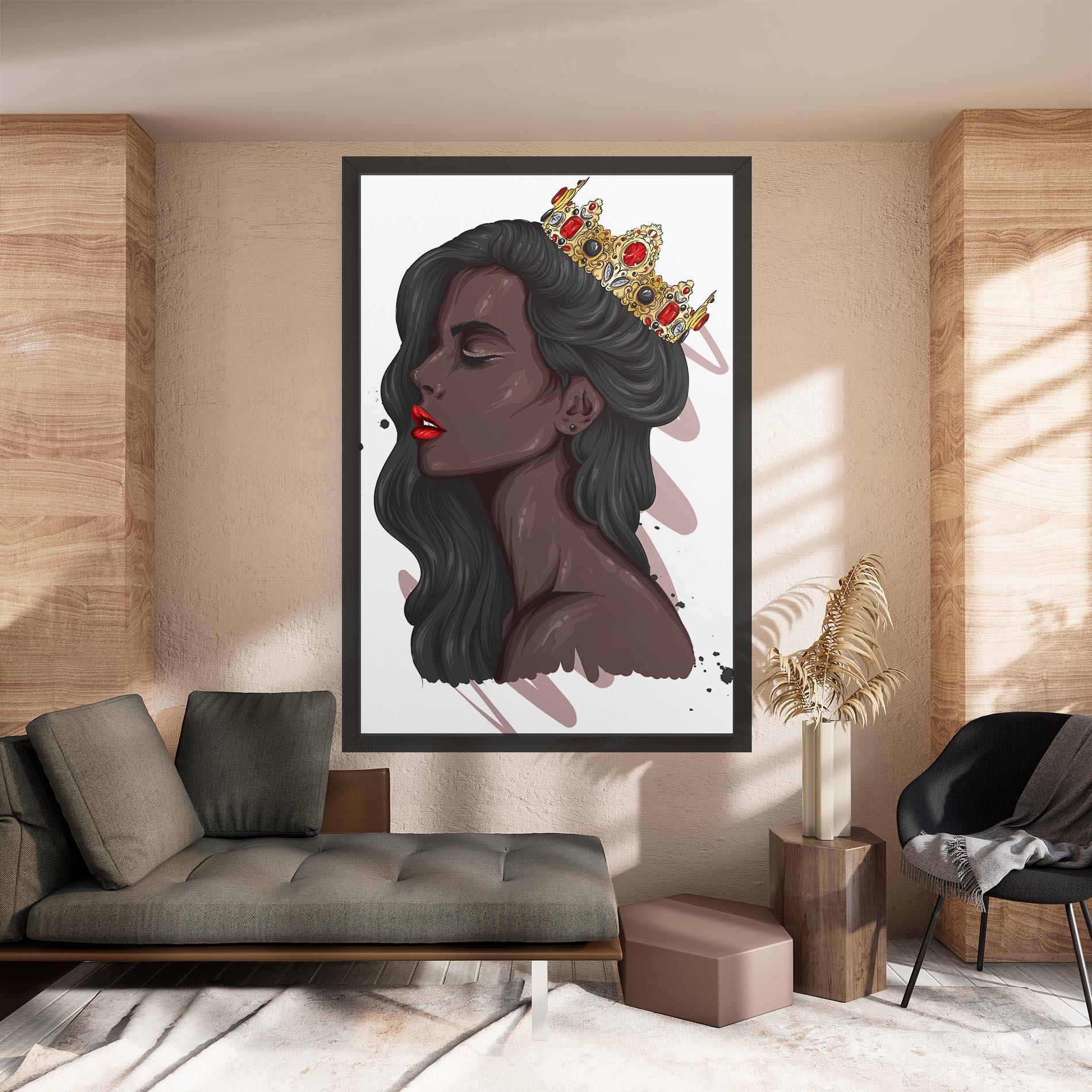 Картина на платно Black Woman With Crown mockup 8