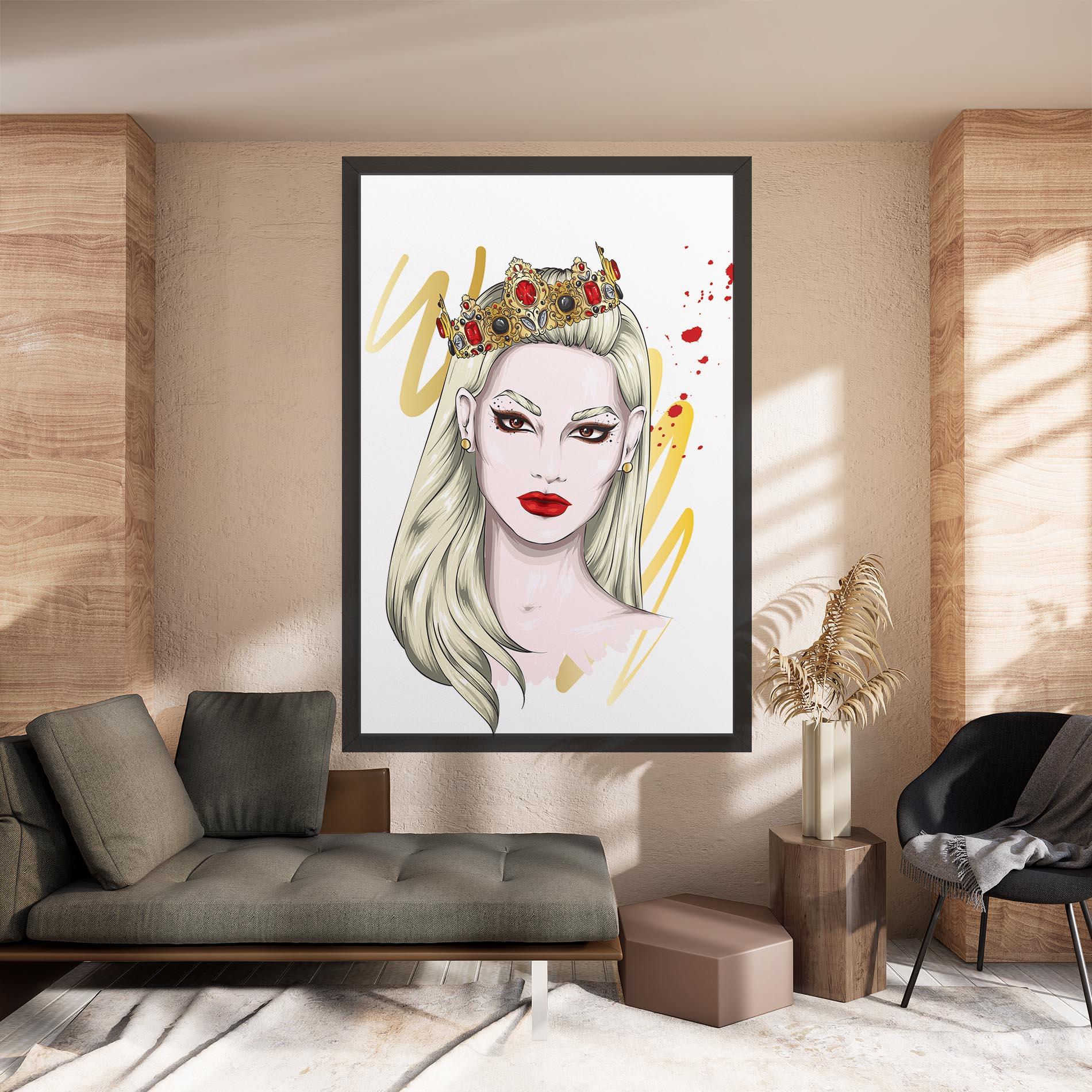 Картина на платно Gold Crown Woman mockup 8