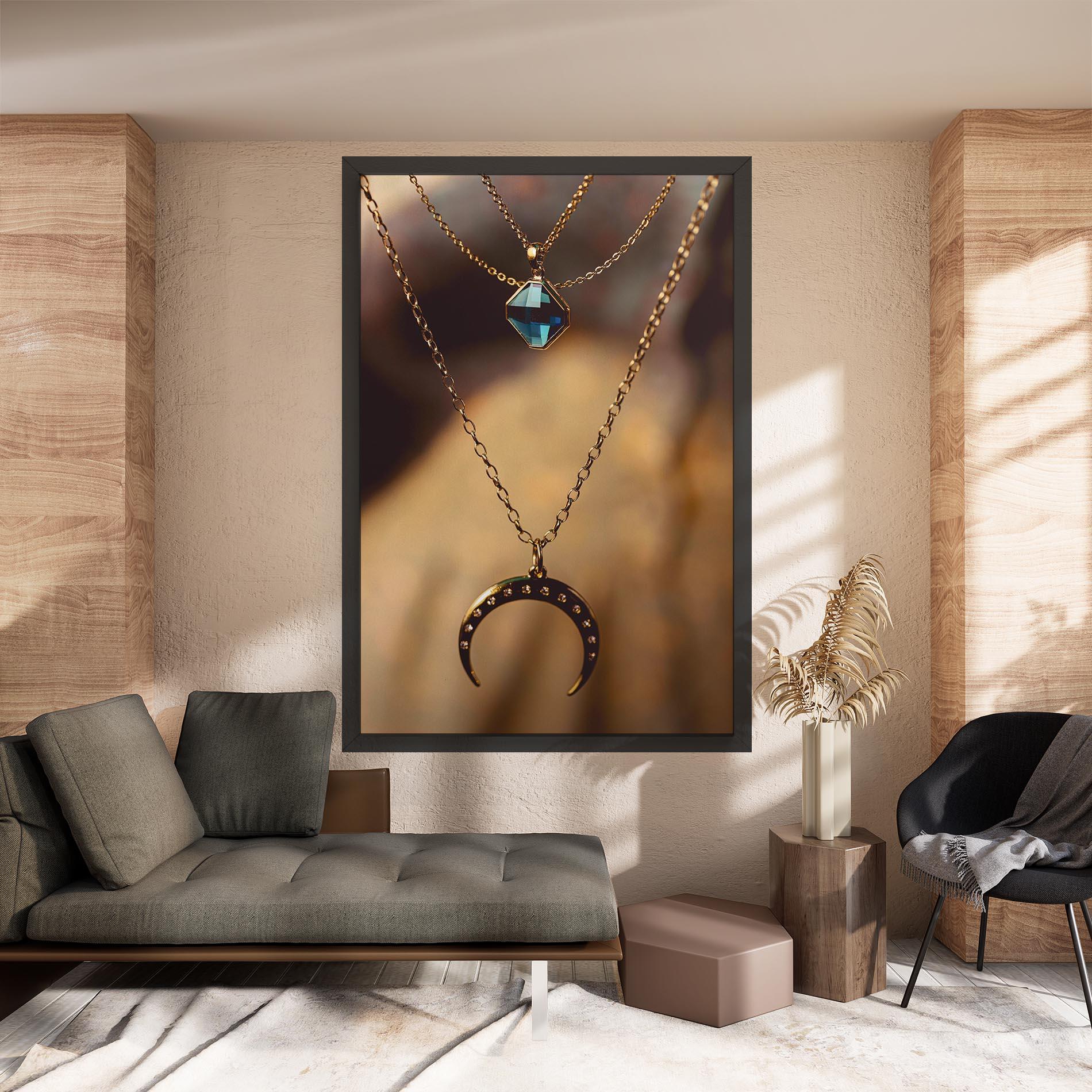 Картина на платно Moon Blue Necklace mockup 8