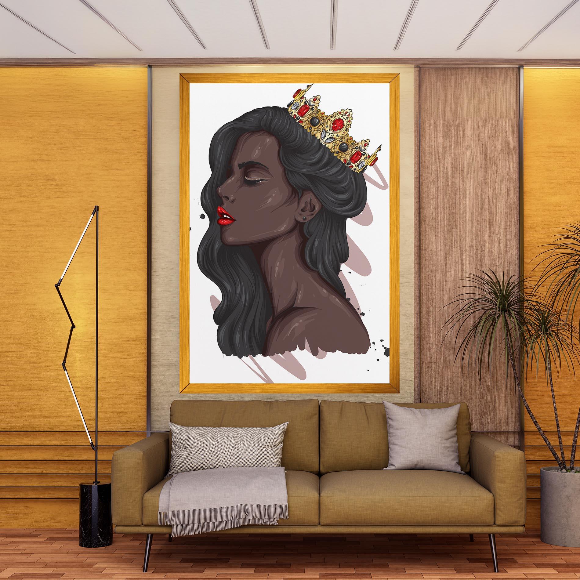 Картина на платно Black Woman With Crown mockup 9