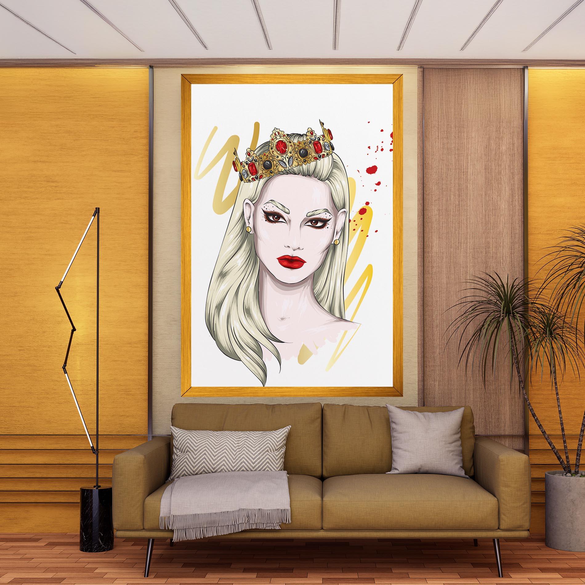 Картина на платно Gold Crown Woman mockup 9