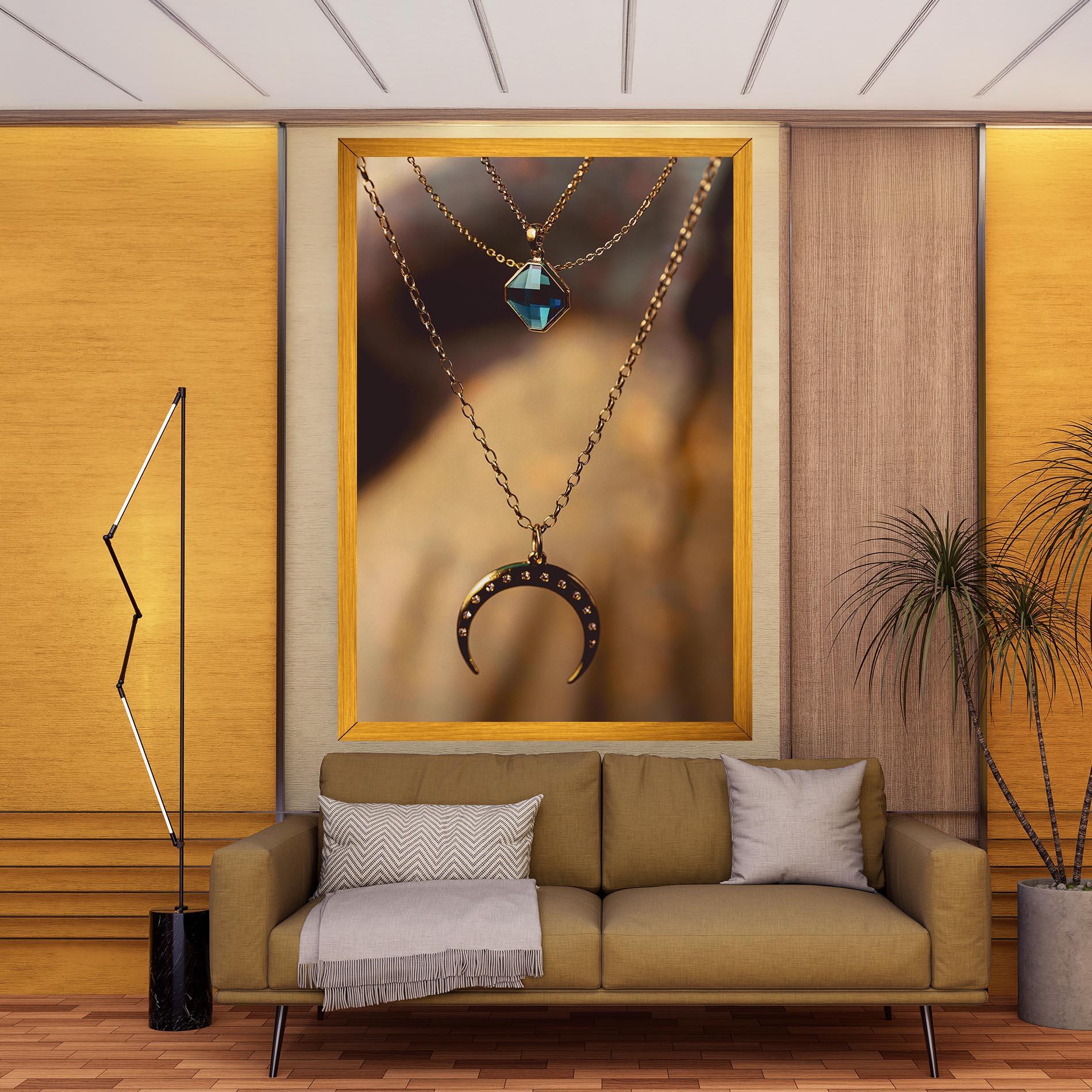 Картина на платно Moon Blue Necklace mockup 9