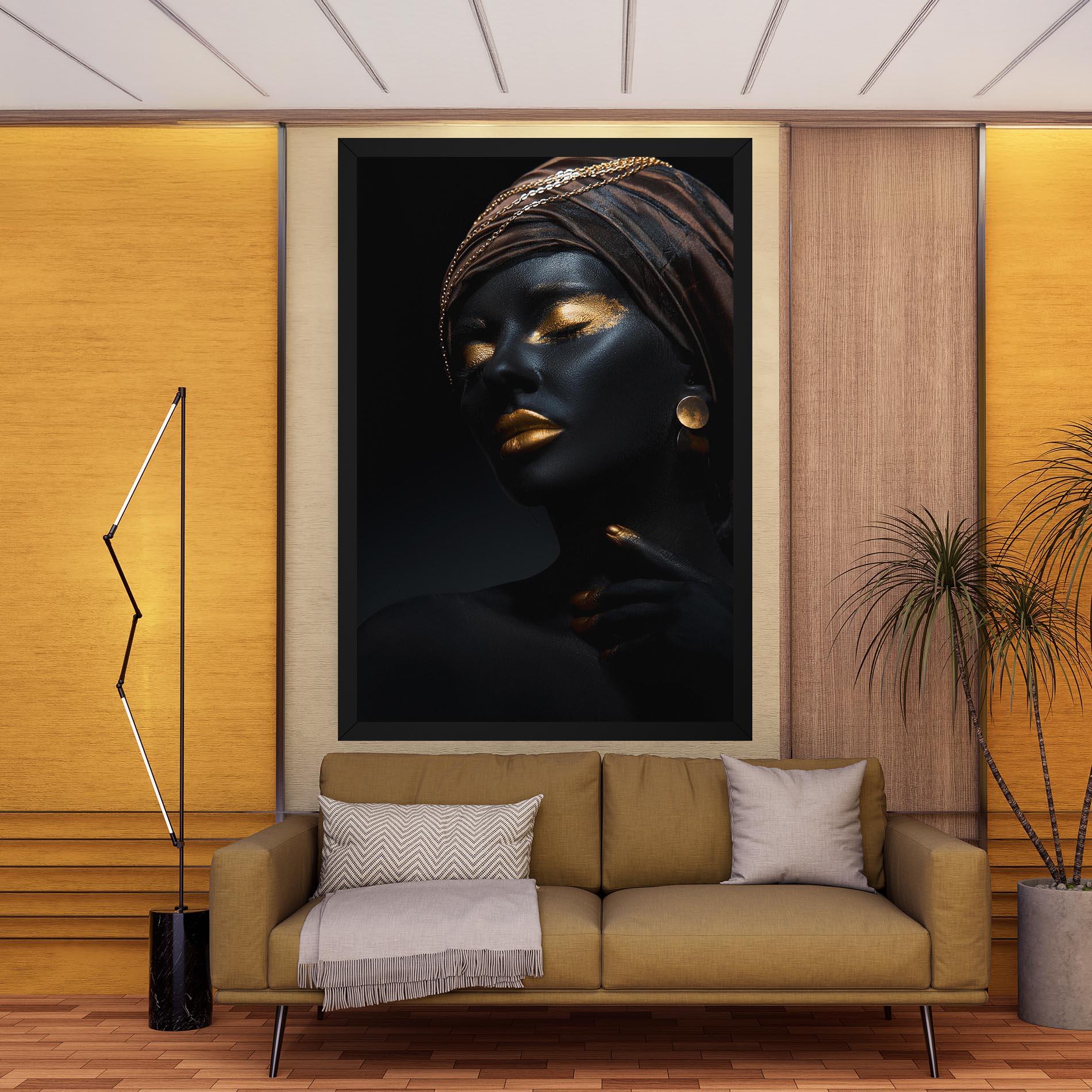 Картина на платно Gold Accessory And Makeup mockup 9