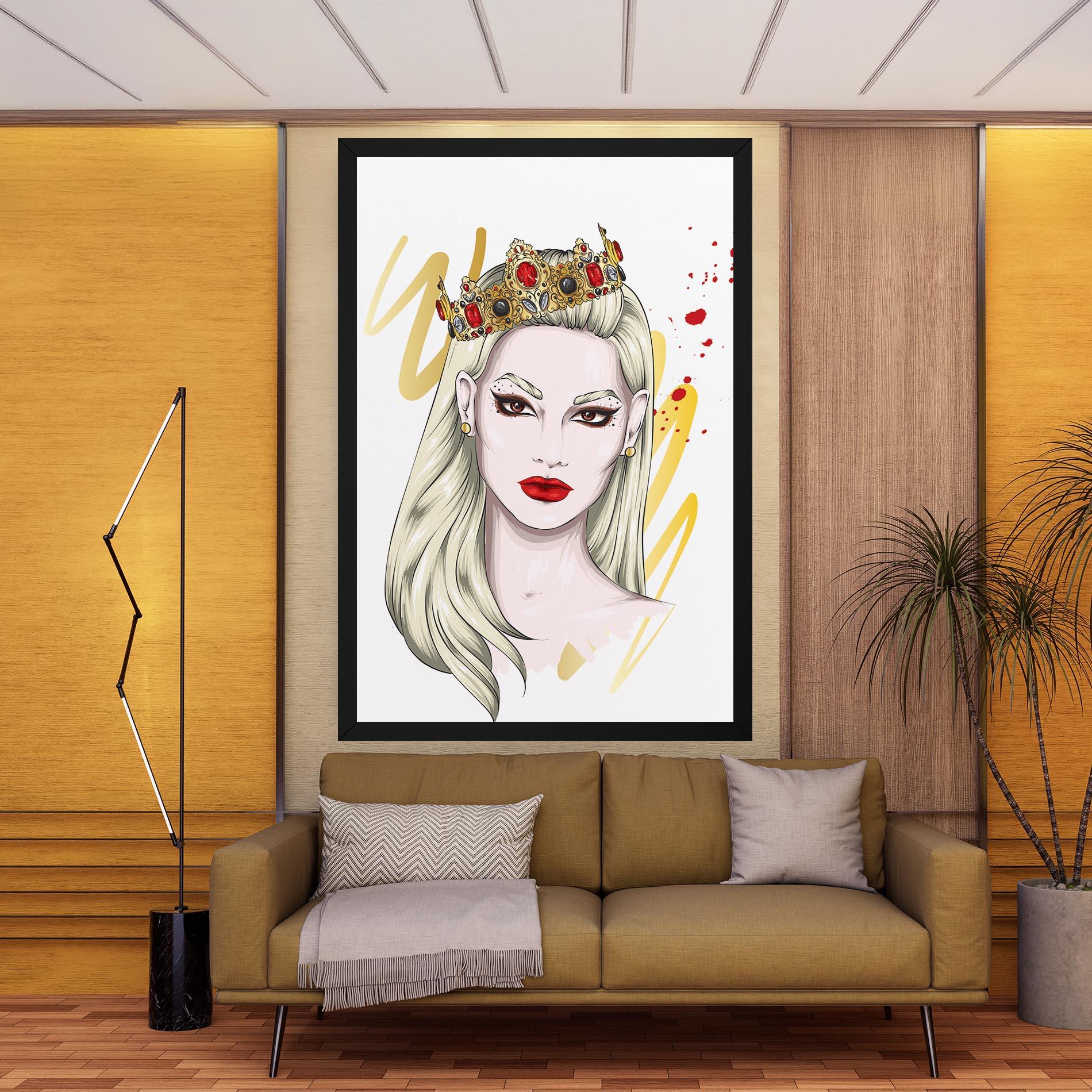 Картина на платно Gold Crown Woman mockup 9