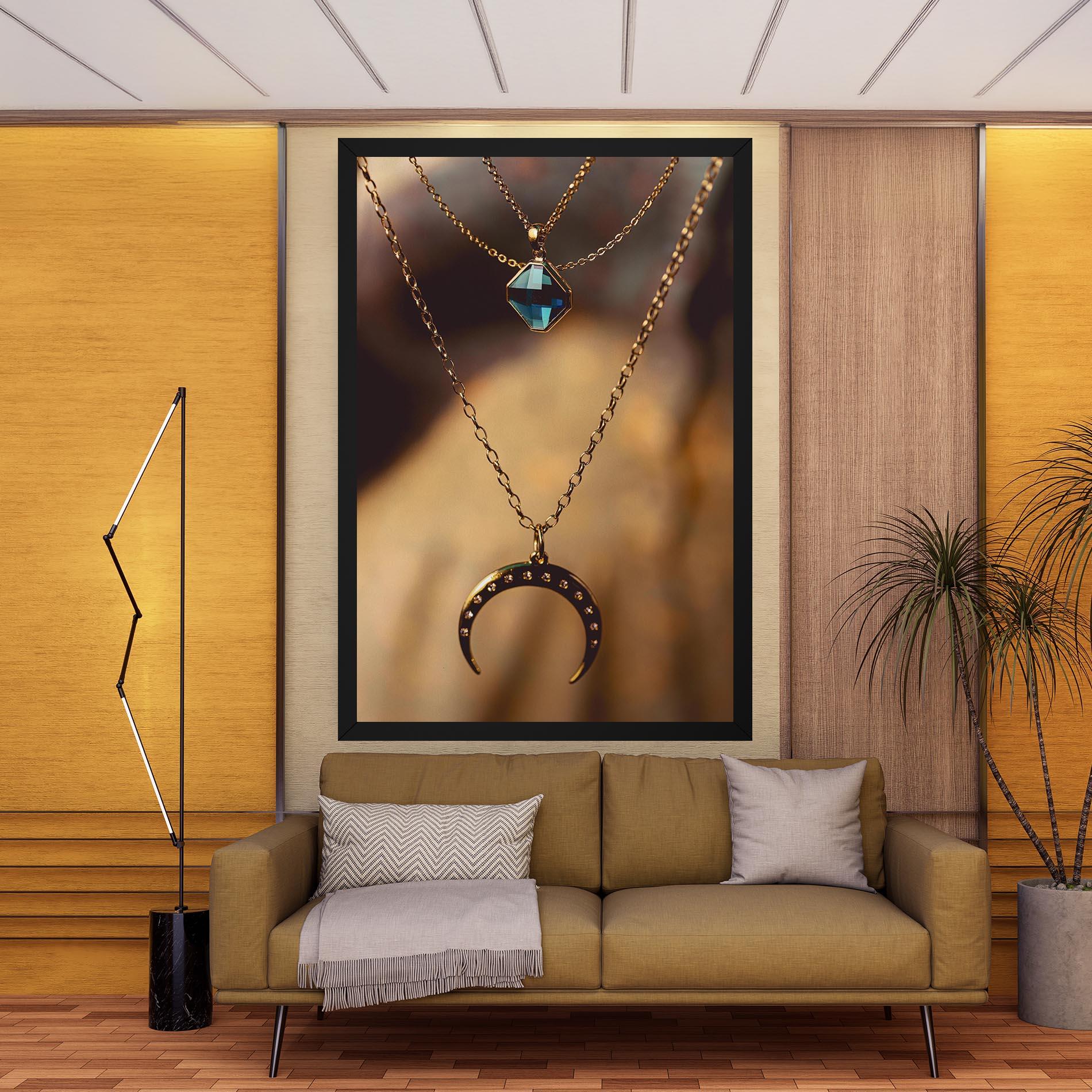 Картина на платно Moon Blue Necklace mockup 9