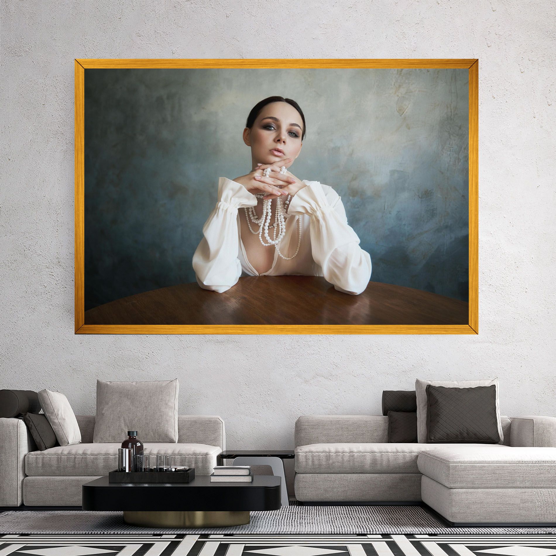 Girl White Pearls mockup 2