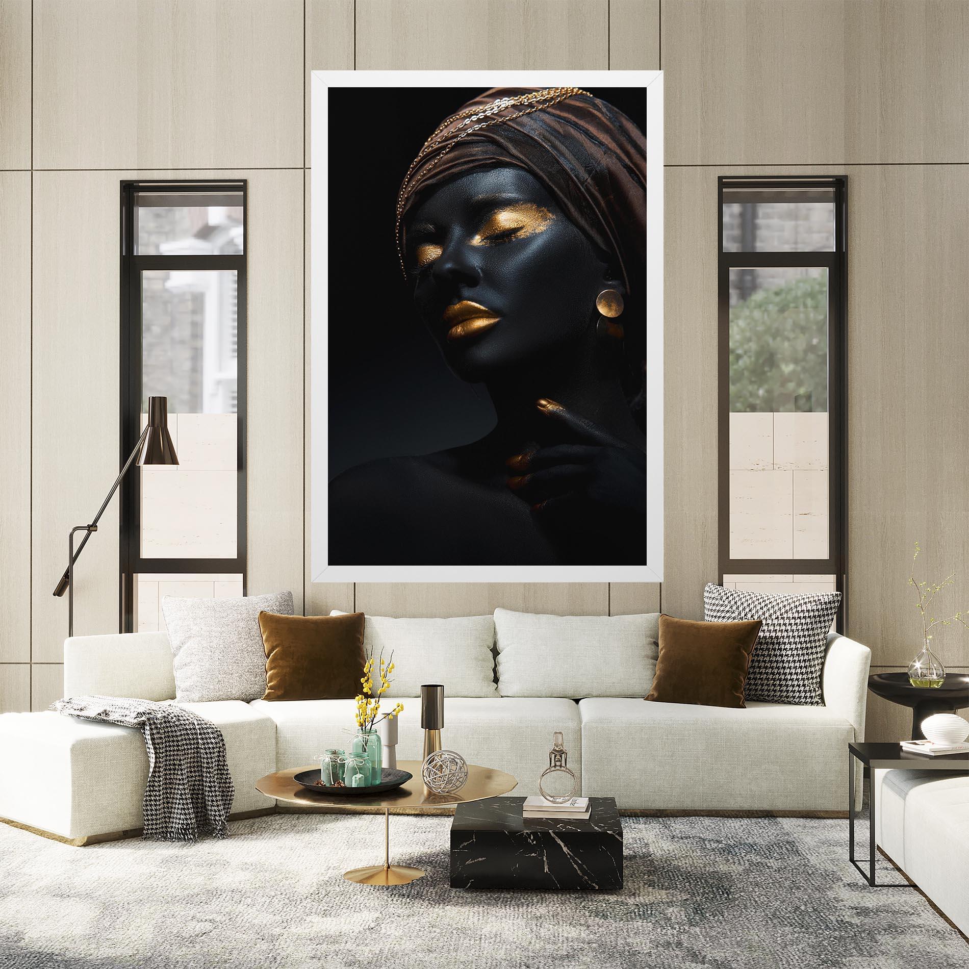 Картина на платно Gold Accessory And Makeup mockup 2