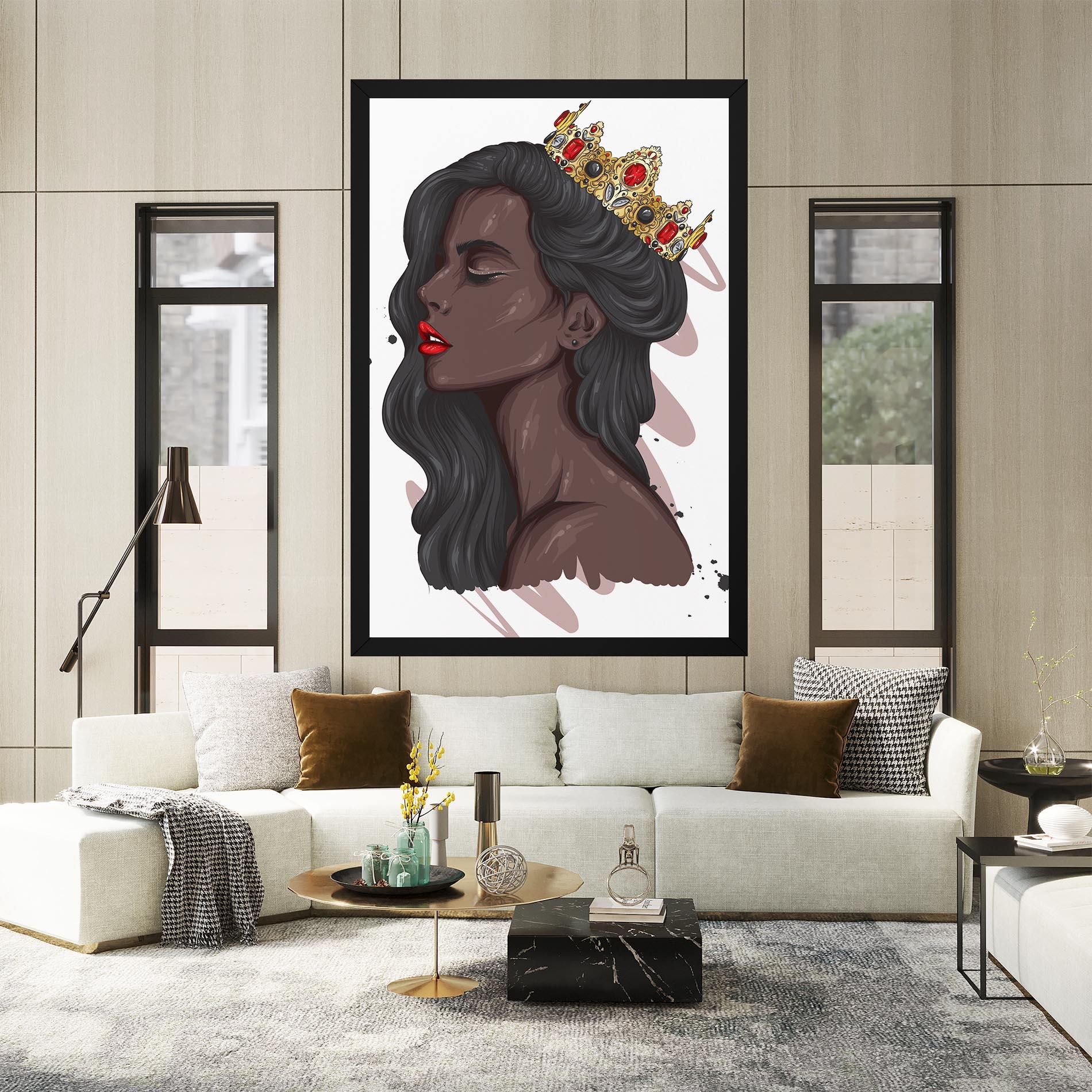 Картина на платно Black Woman With Crown mockup 2
