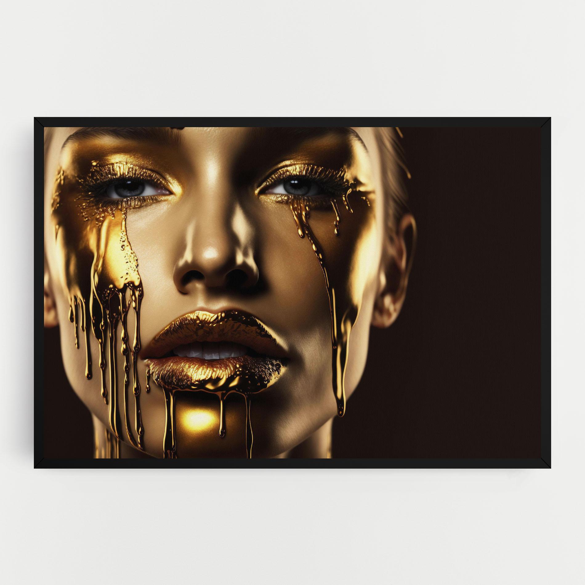 Картина на платно Gold Dripping Makeup mockup 0
