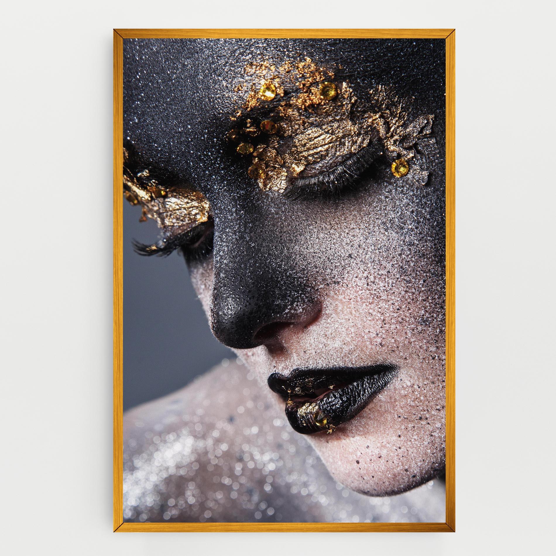 Картина на платно Beautiful Gold Artistic Makeup mockup 0