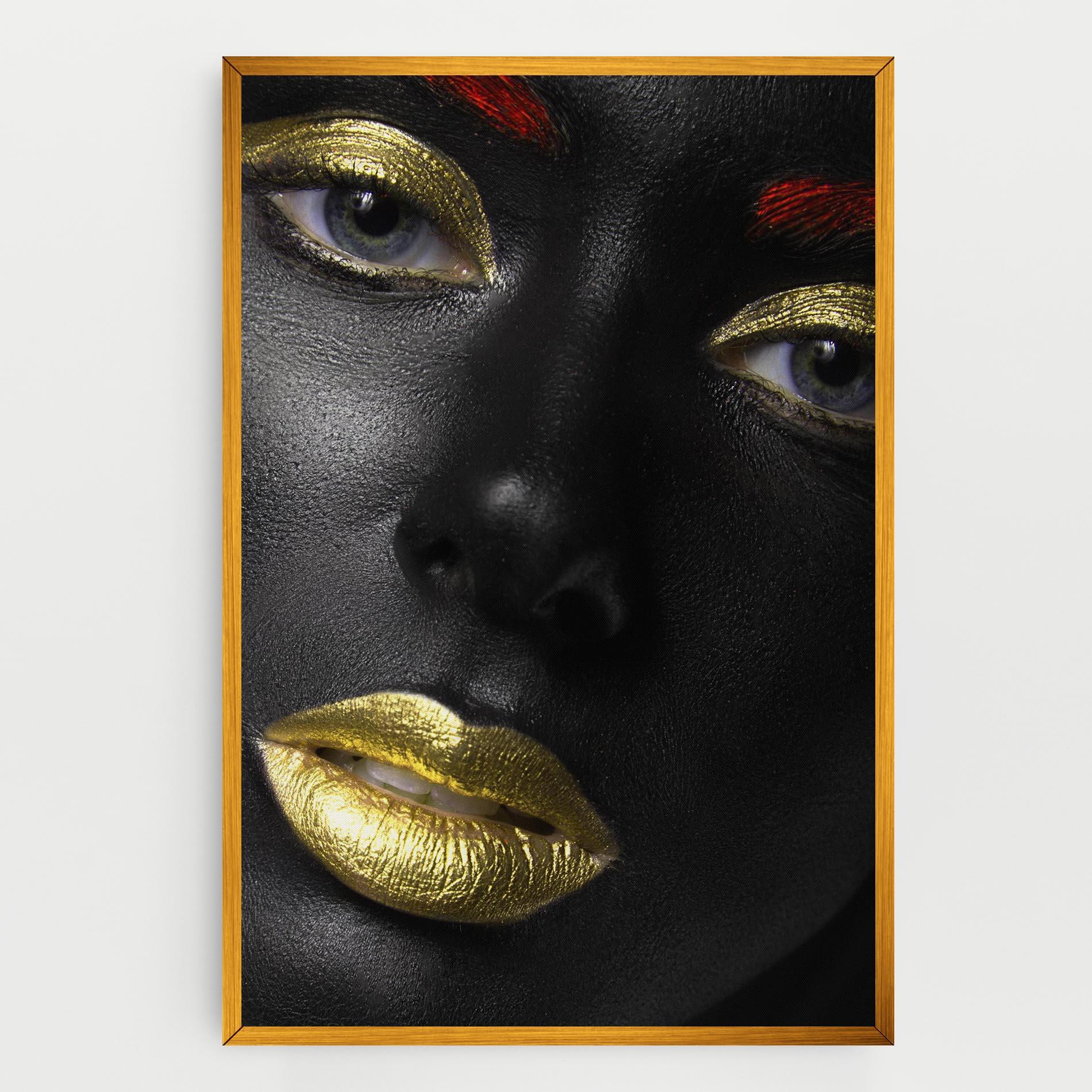 Картина на платно Gold Make Up And Lips mockup 0