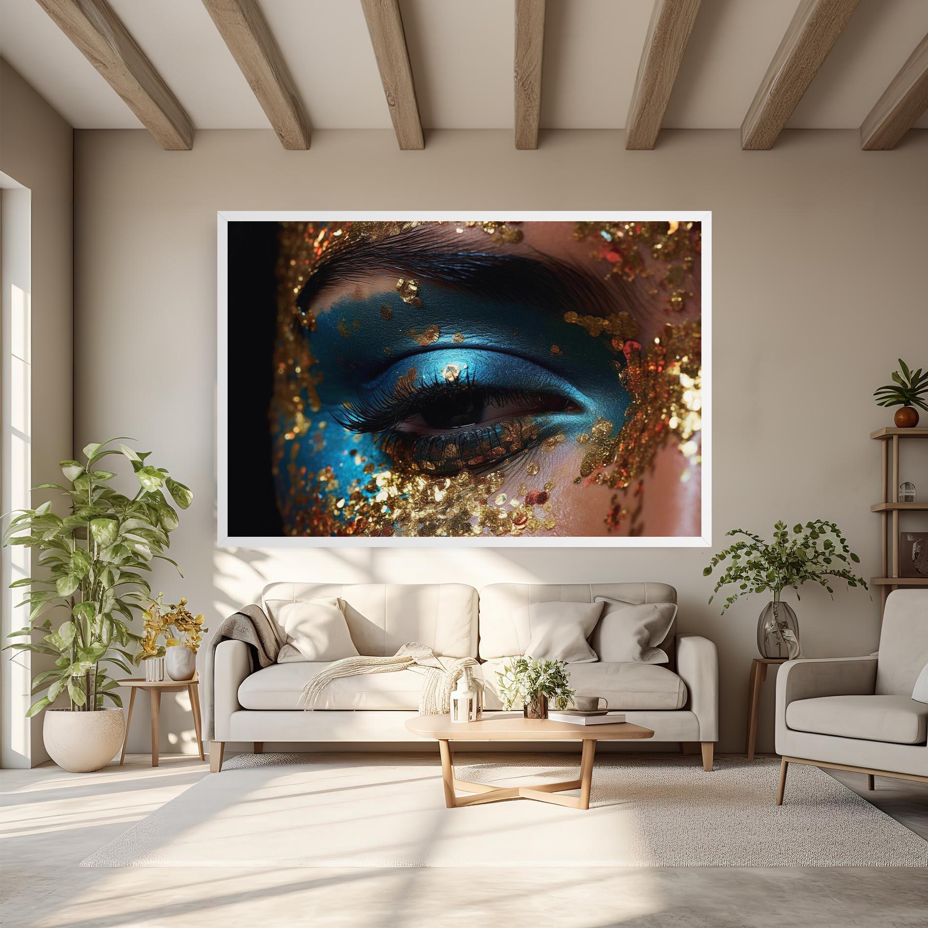 Картина на платно Blue Gold Glitter mockup 6