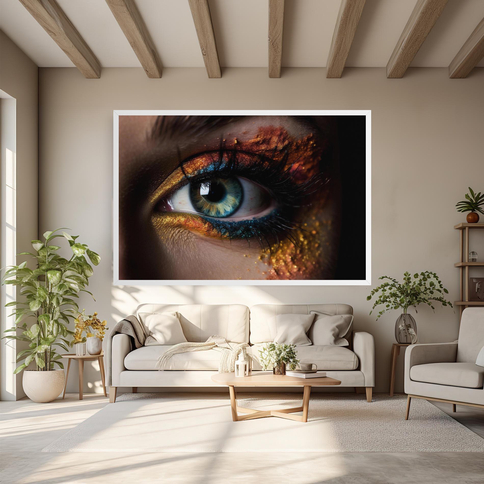 Картина на платно Blue Green Eye Makeup mockup 6