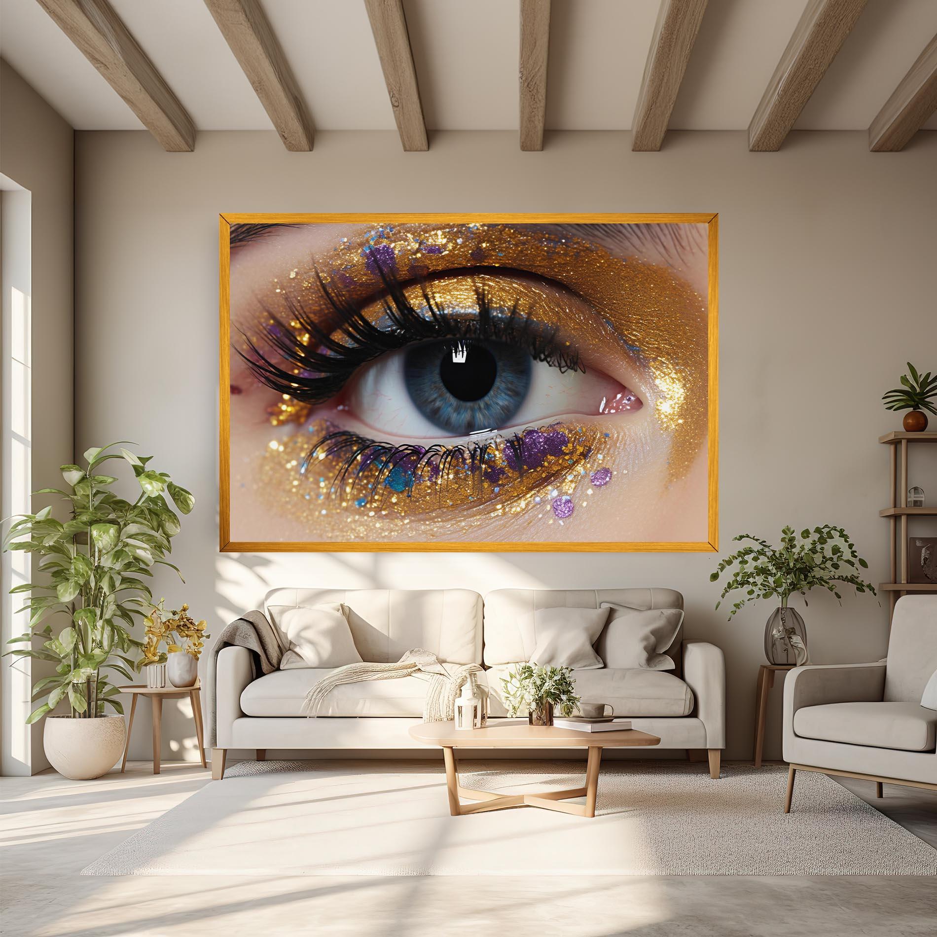 Картина на платно Blue Eye Make Up mockup 6