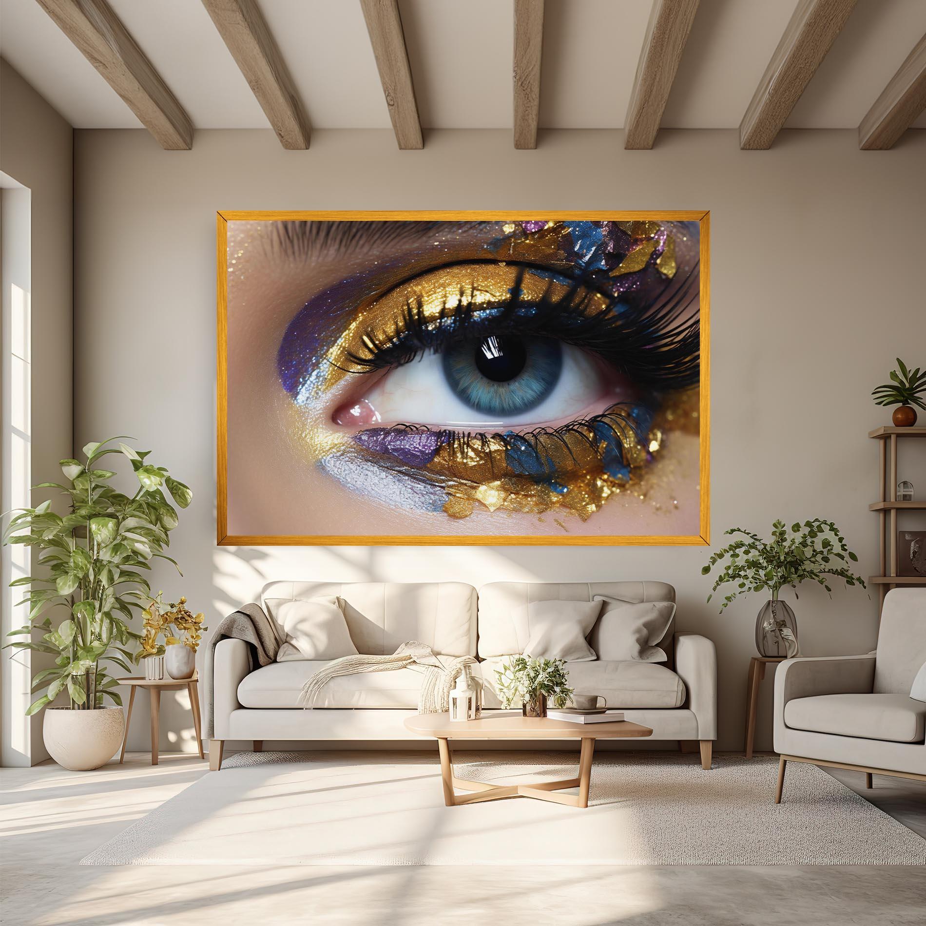 Картина на платно Golden Purple Make Up mockup 6