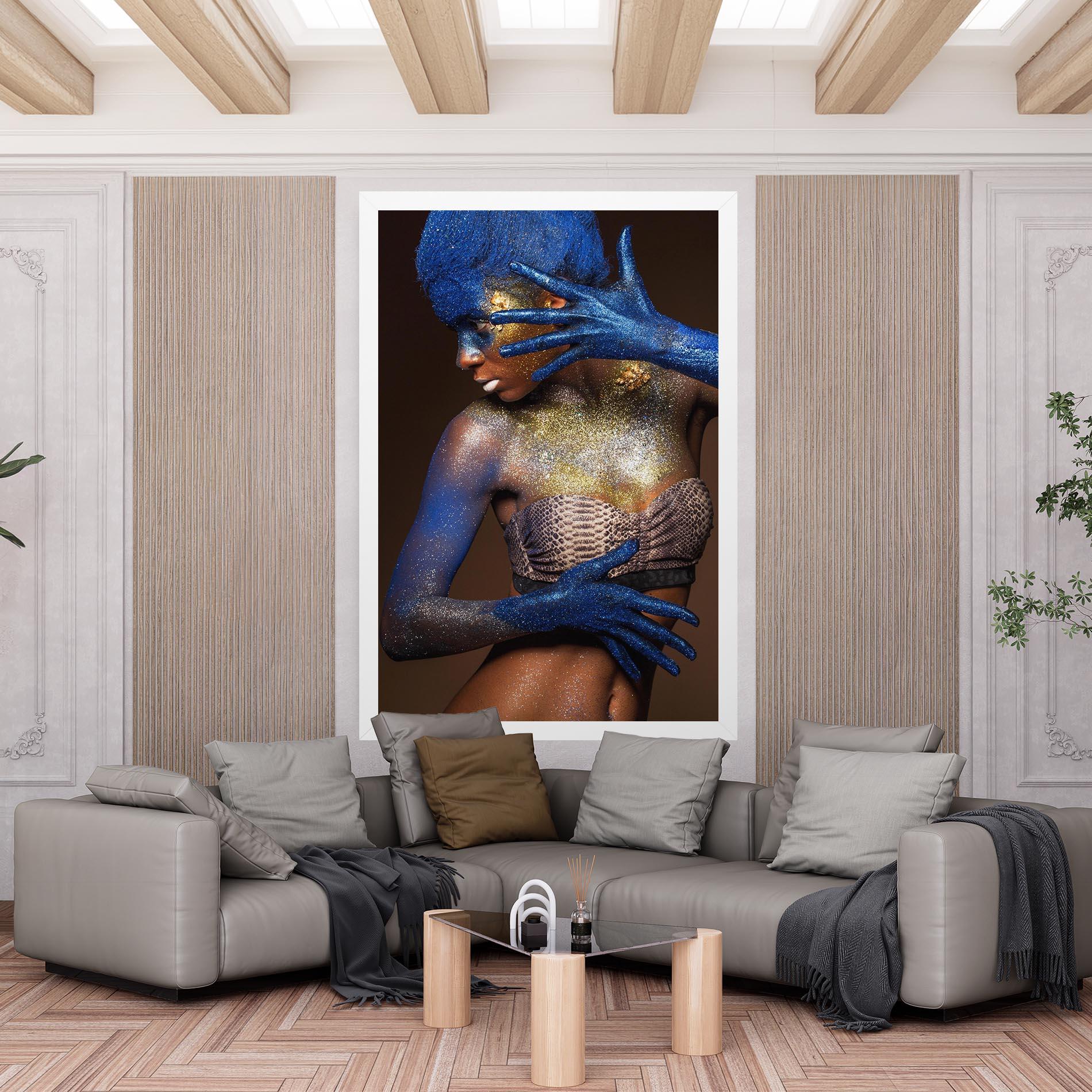 Картина на платно Blue Hair Make Up mockup 6