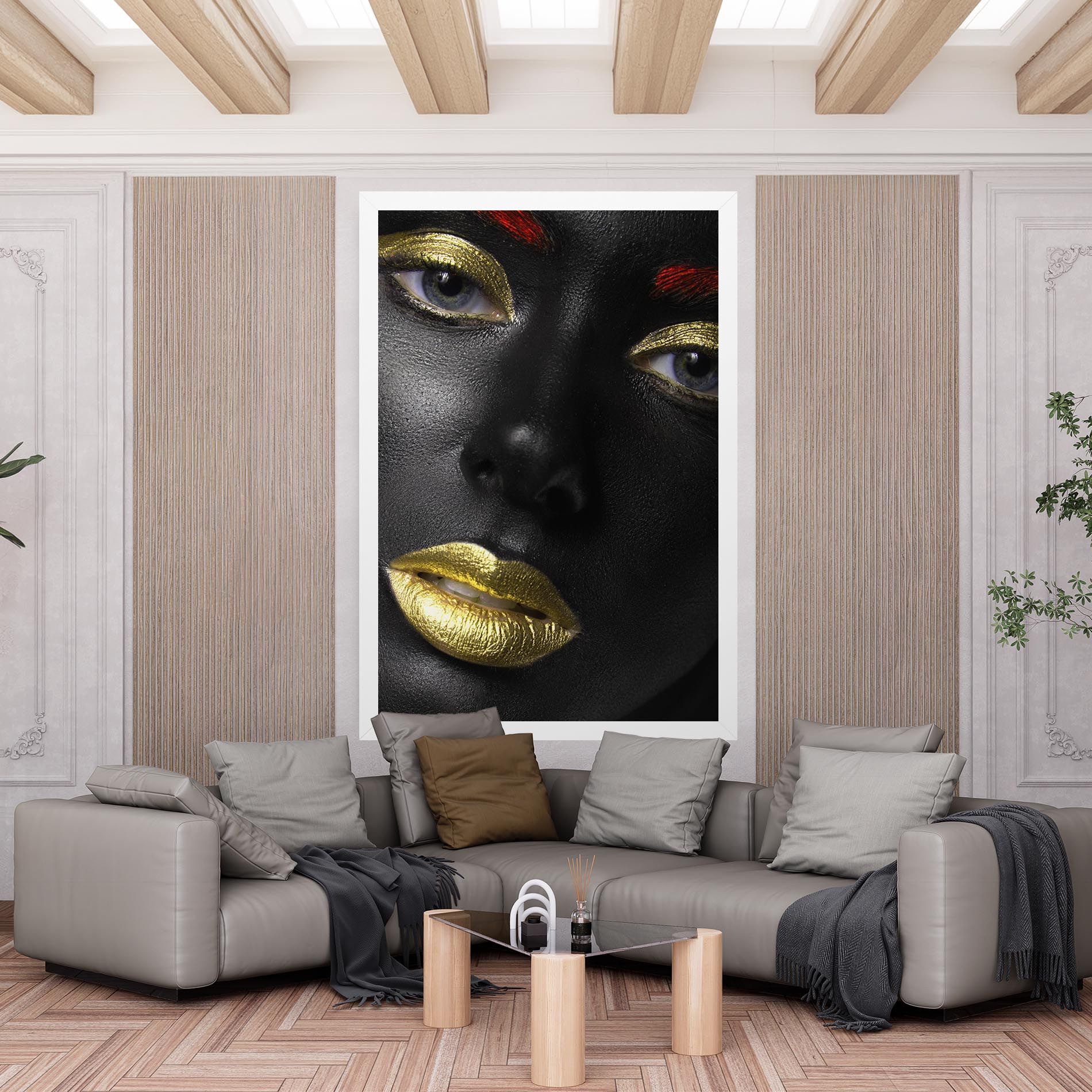 Gold Make Up And Lips mockup 6