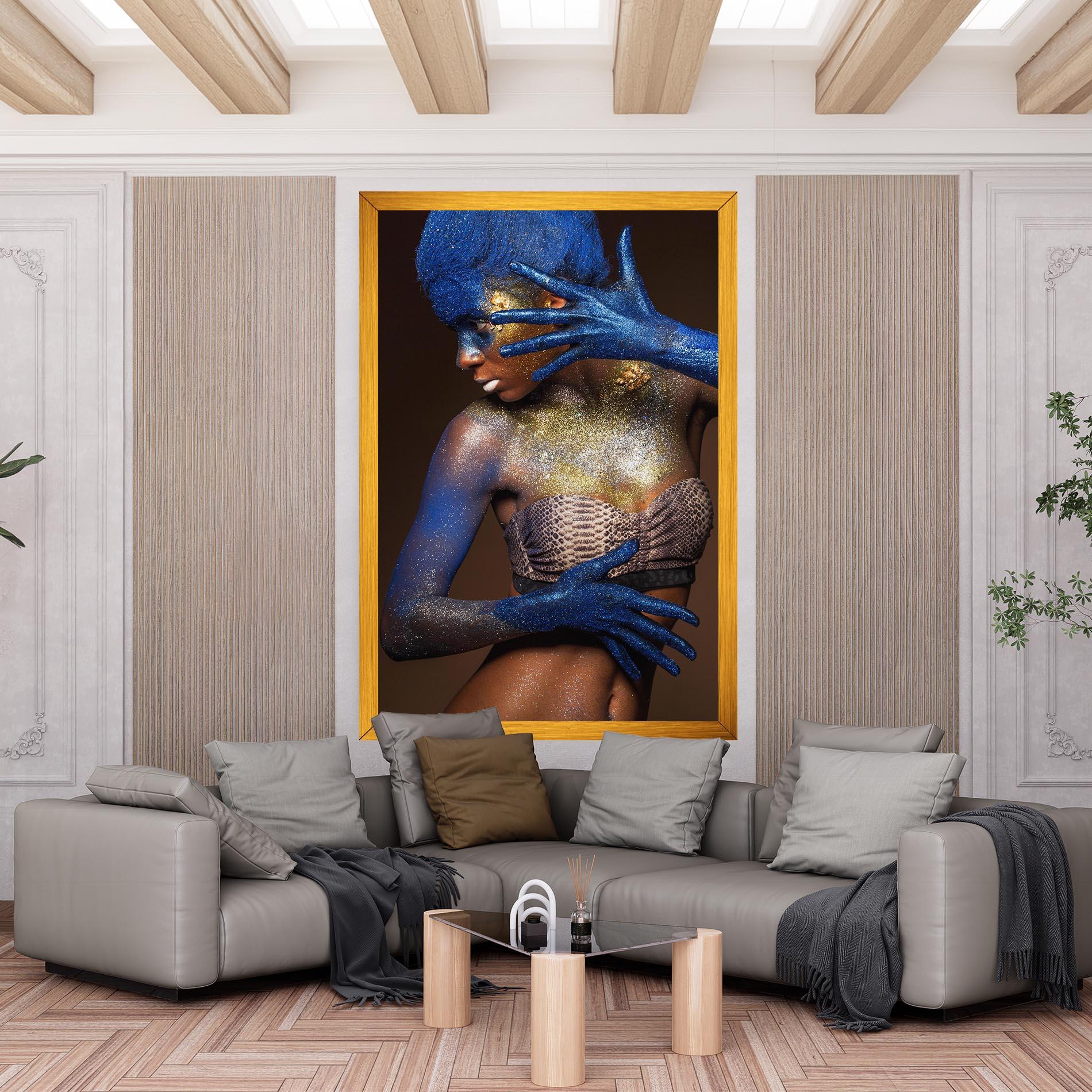 Картина на платно Blue Hair Make Up mockup 6