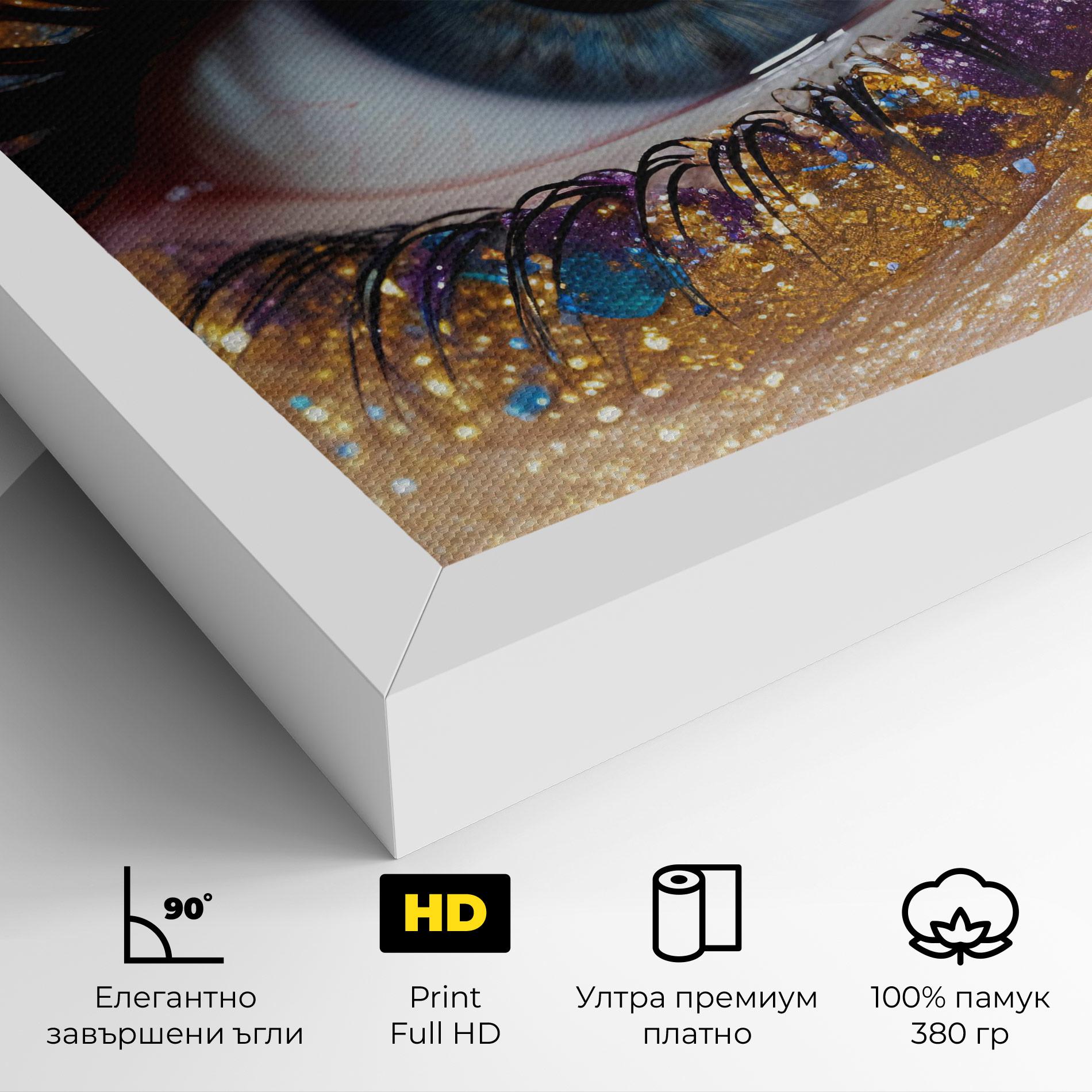 Картина на платно Blue Eye Make Up mockup 4