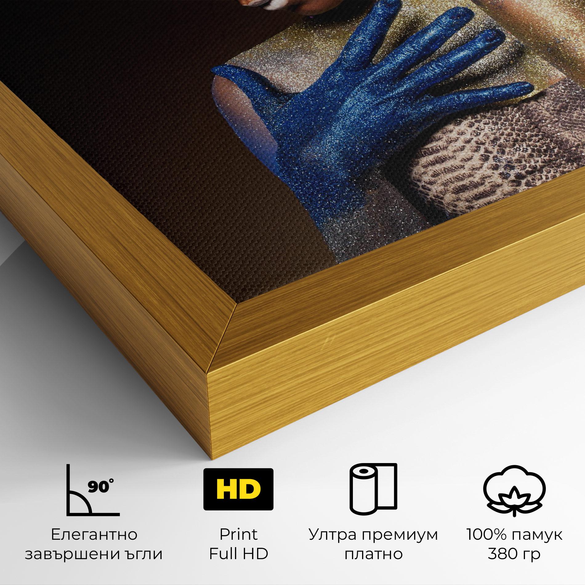 Картина на платно Blue Hands Makeup mockup 4