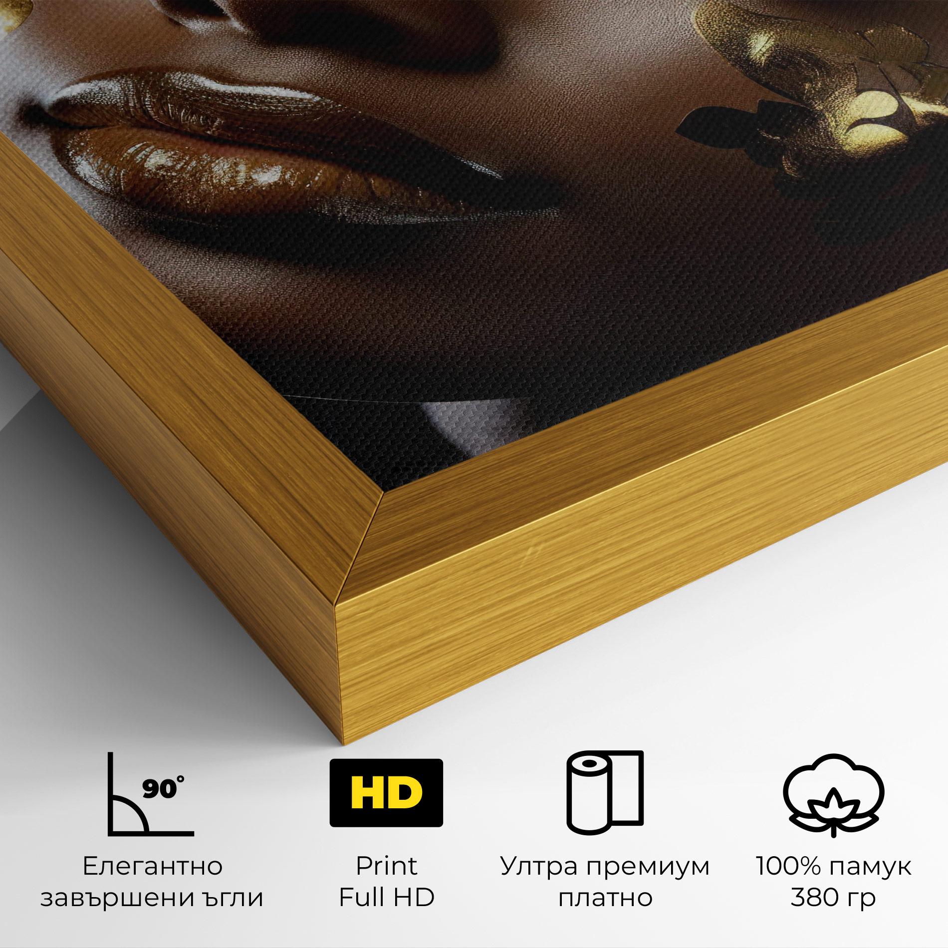 Картина на платно Dark Blue Makeup mockup 4