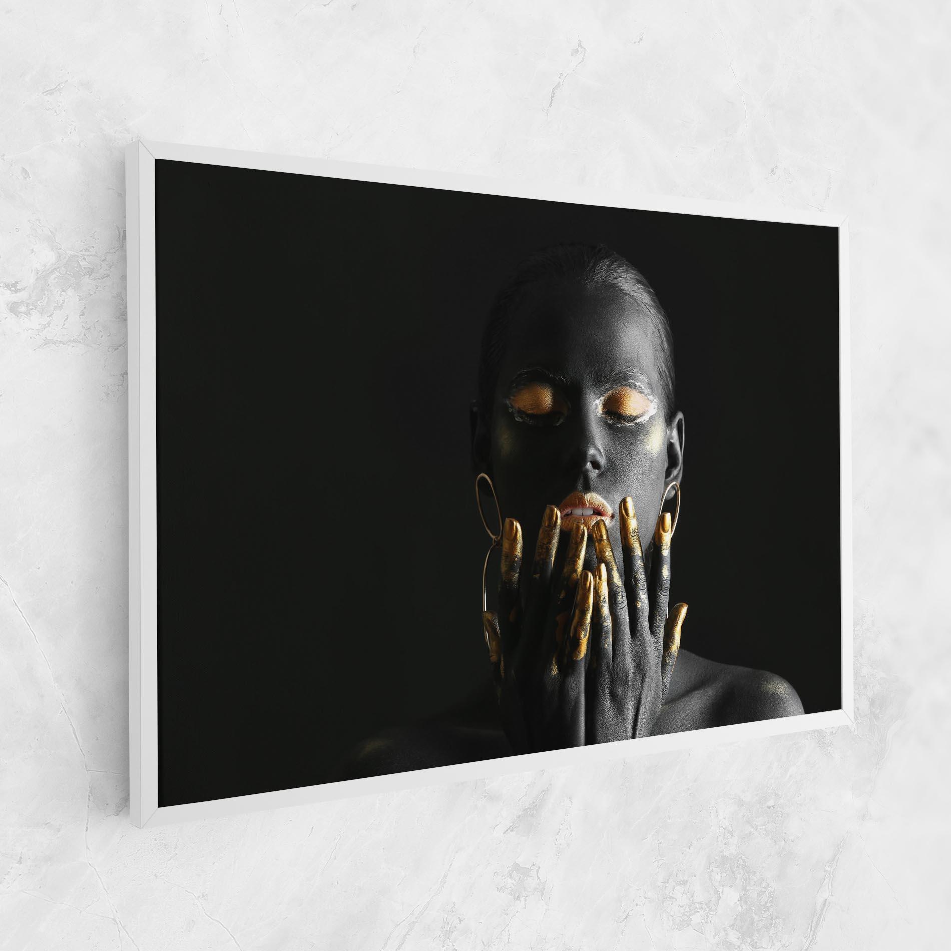 Картина на платно Black Golden Makeup mockup 1