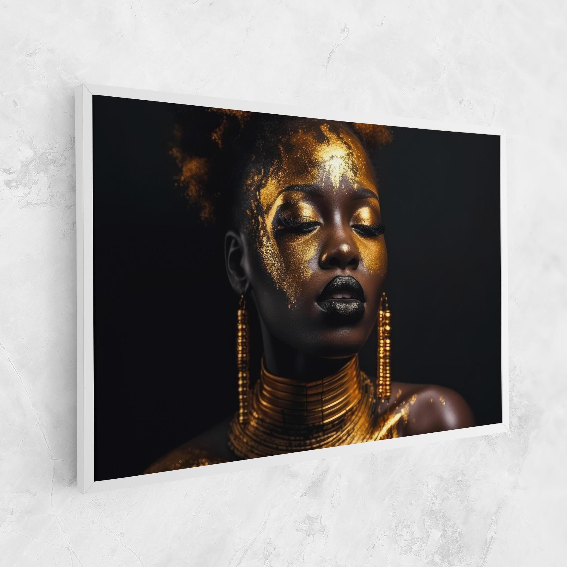 Gold Makeup Black Lips mockup 1