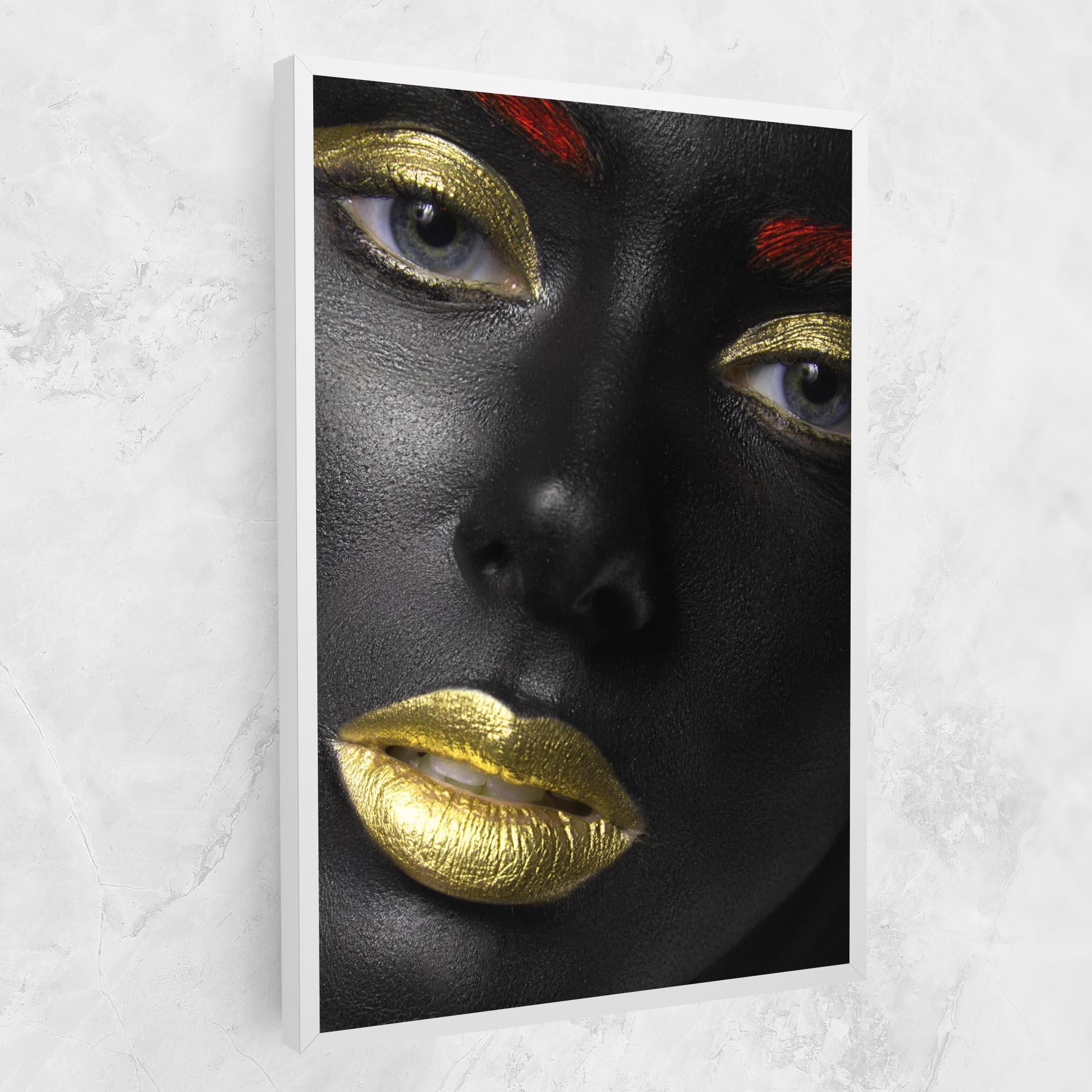 Картина на платно Gold Make Up And Lips mockup 1