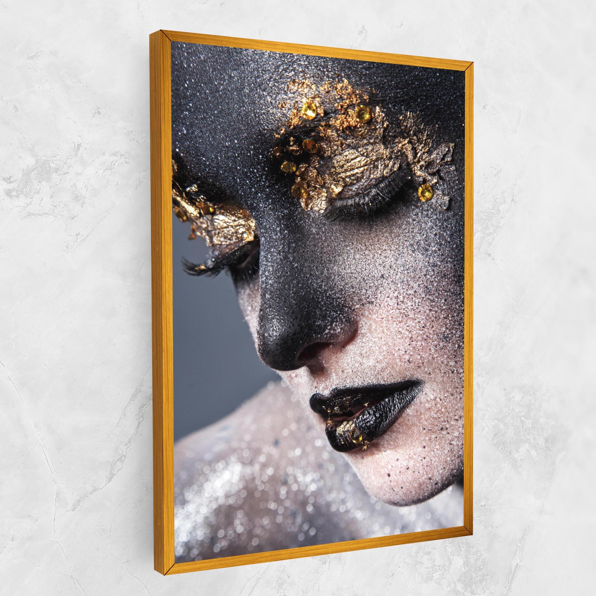 Картина на платно Beautiful Gold Artistic Makeup mockup 1