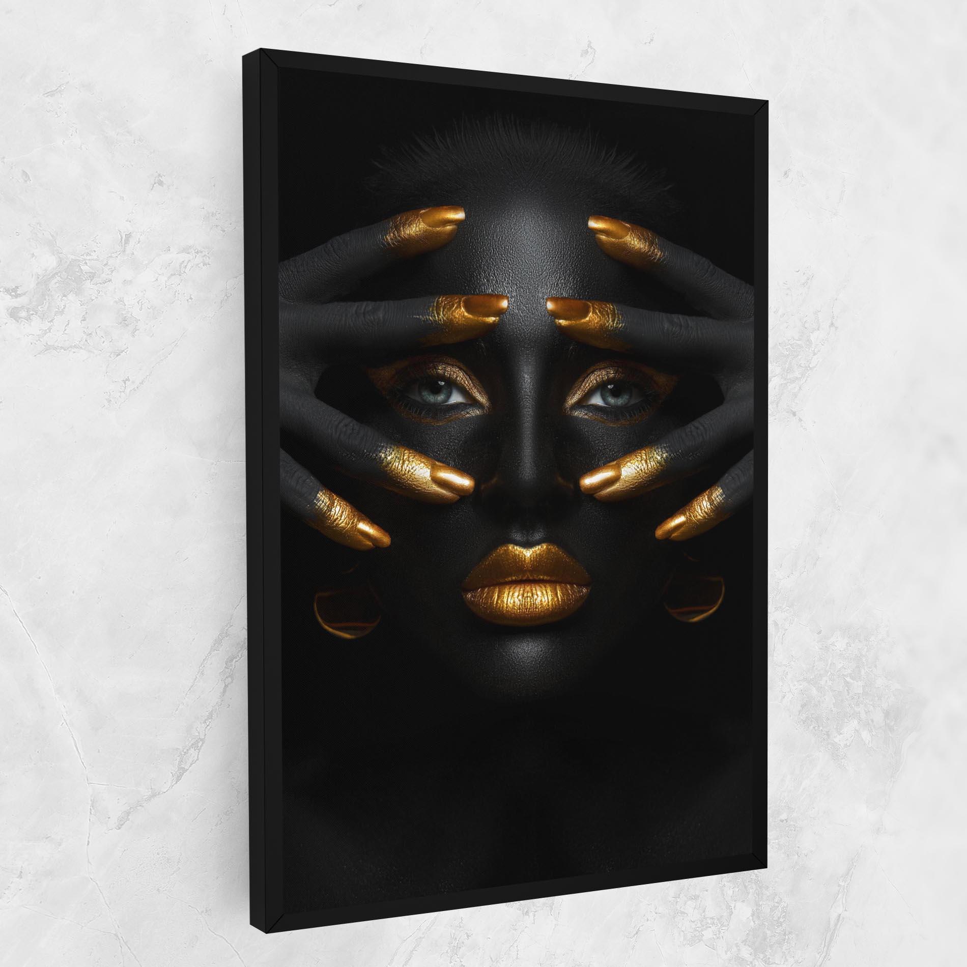 Картина на платно Gold Makeup Fingertips mockup 1