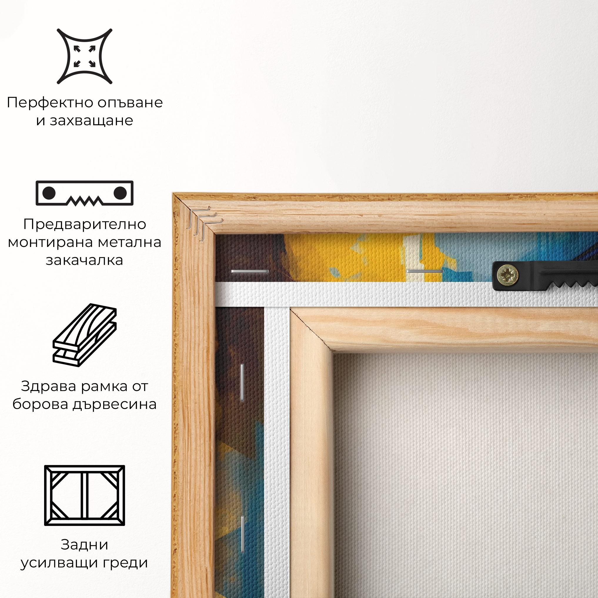 Картина на платно Gold Blue Face mockup 5