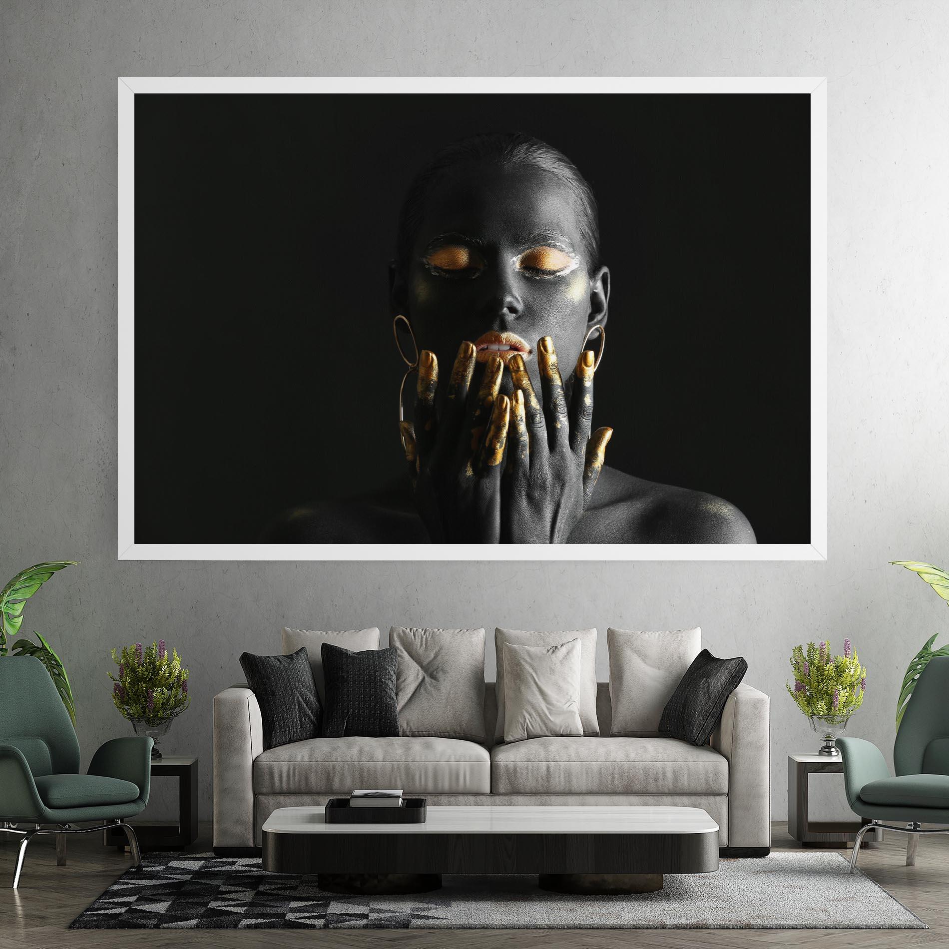 Картина на платно Black Golden Makeup mockup 7