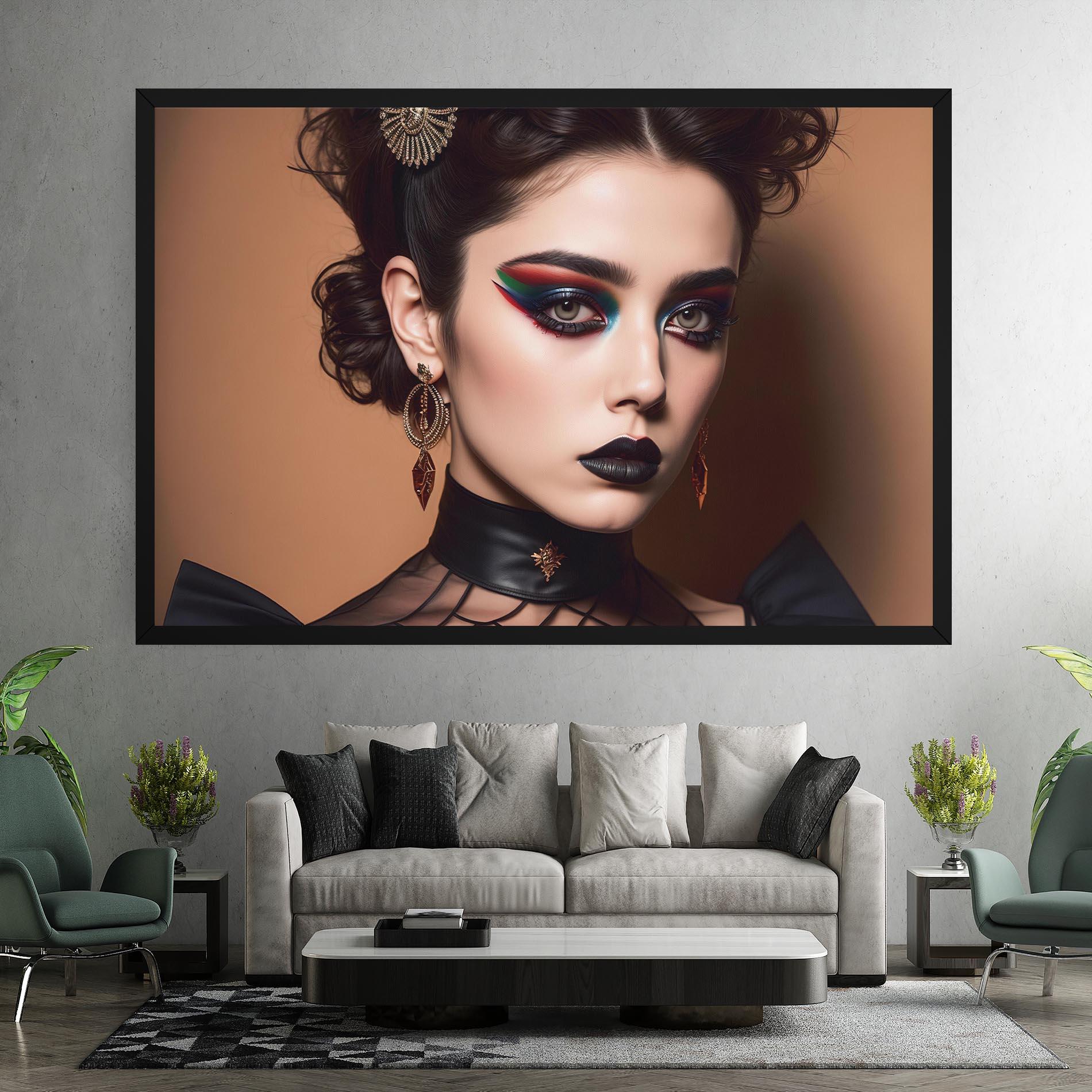 Картина на платно Black Lips Makeup mockup 7