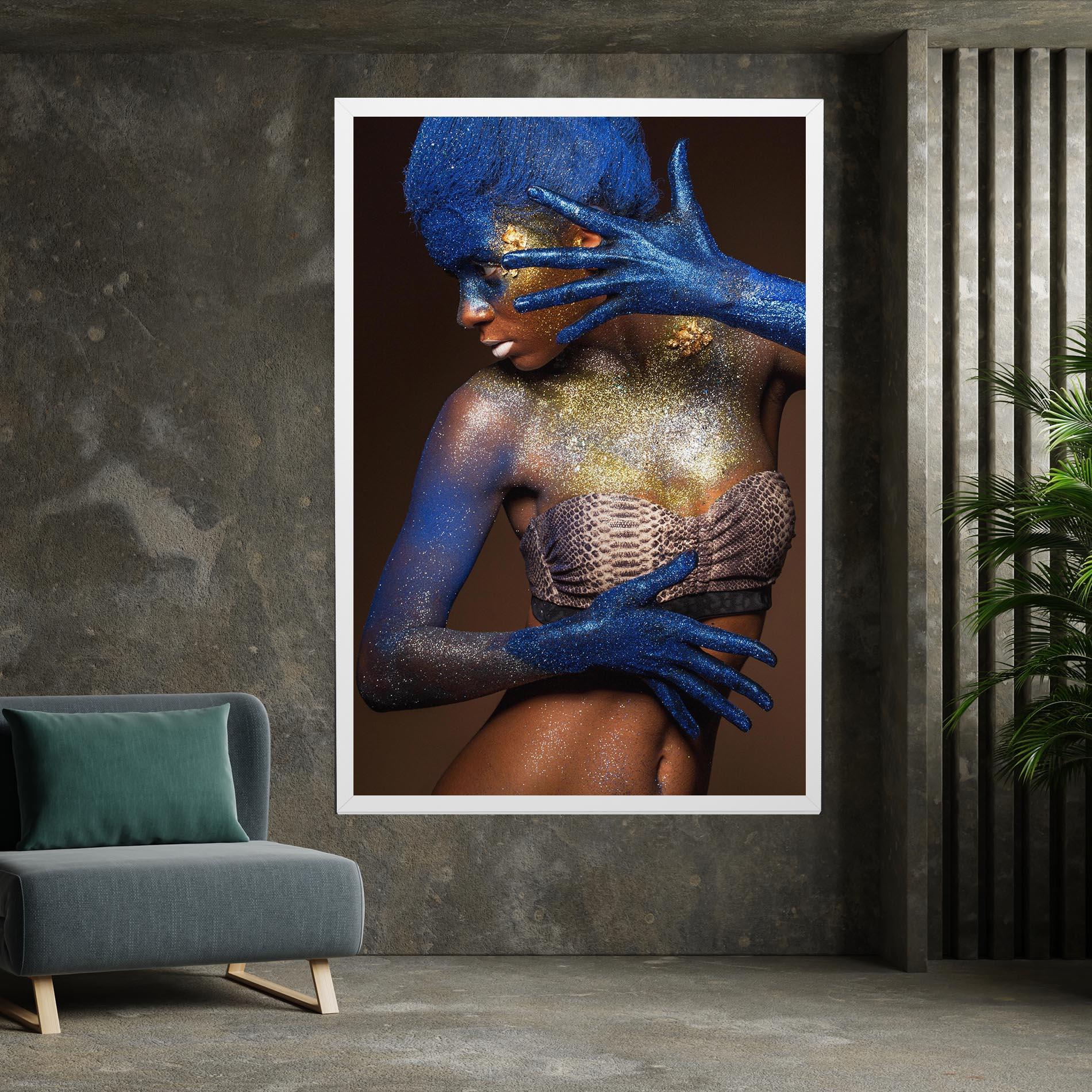 Картина на платно Blue Hair Make Up mockup 7