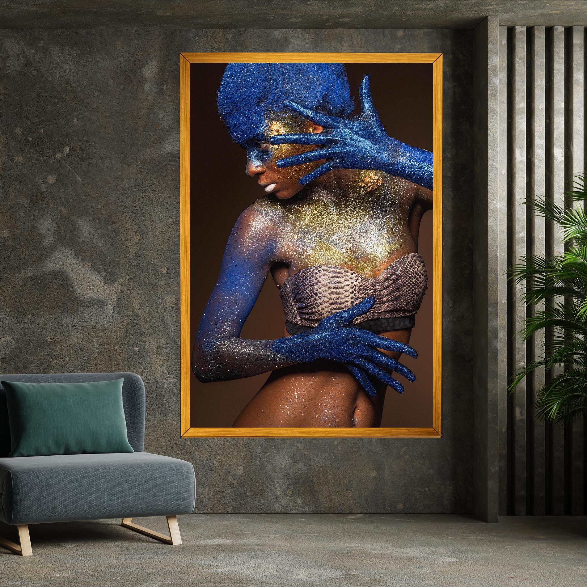 Картина на платно Blue Hair Make Up mockup 7