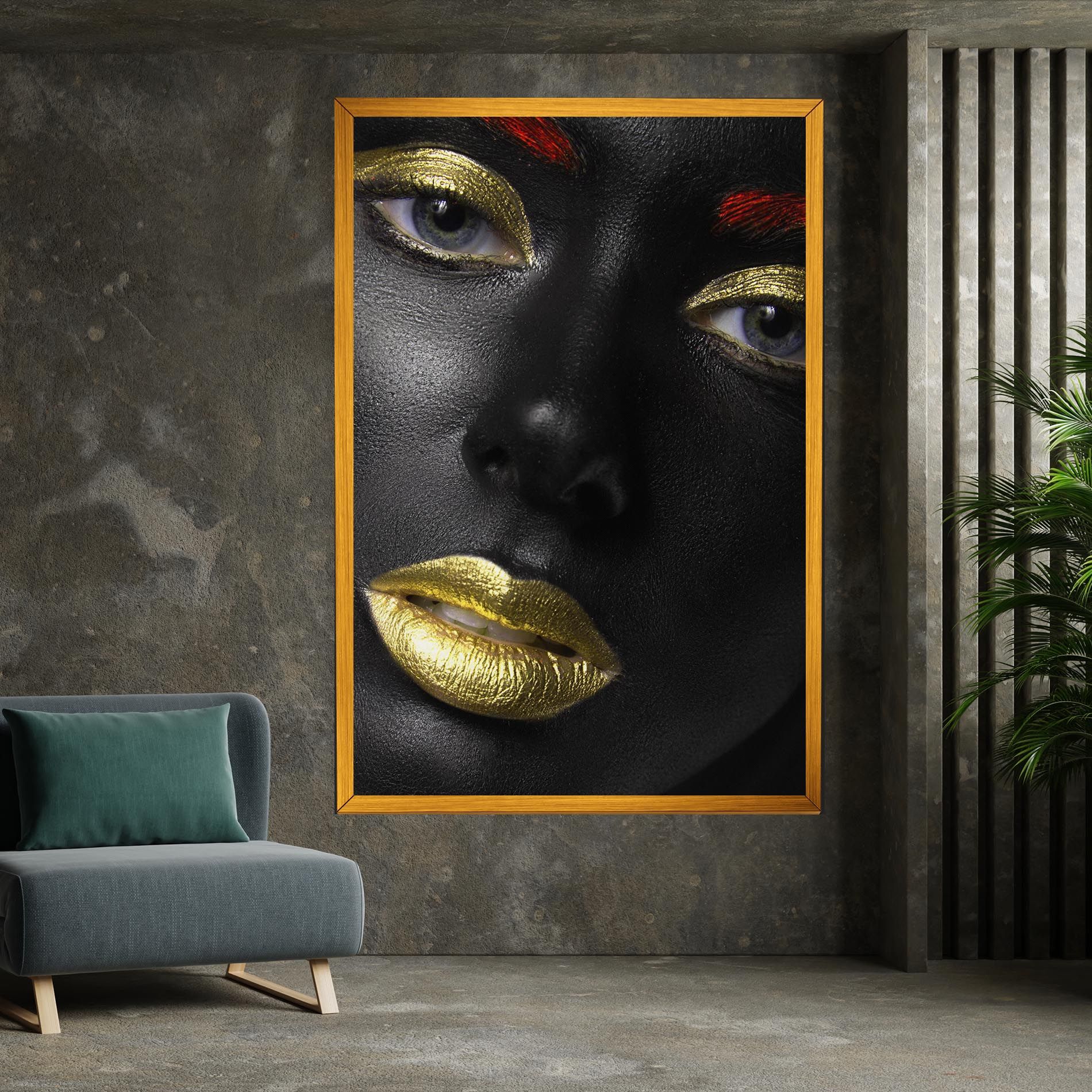 Gold Make Up And Lips mockup 7