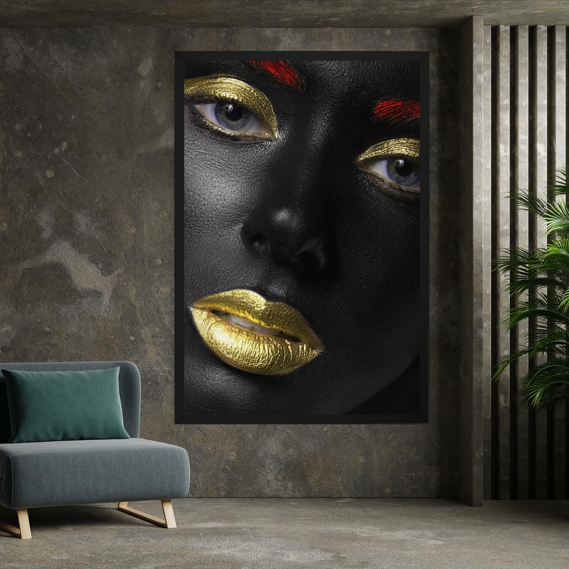 Gold Make Up And Lips mockup 7