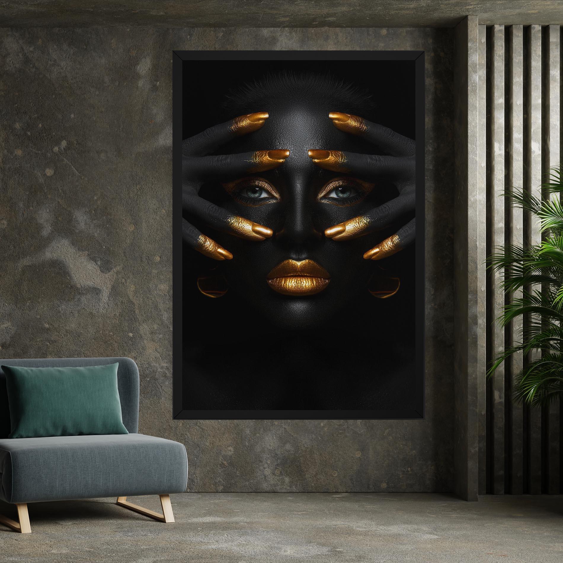 Картина на платно Gold Makeup Fingertips mockup 7