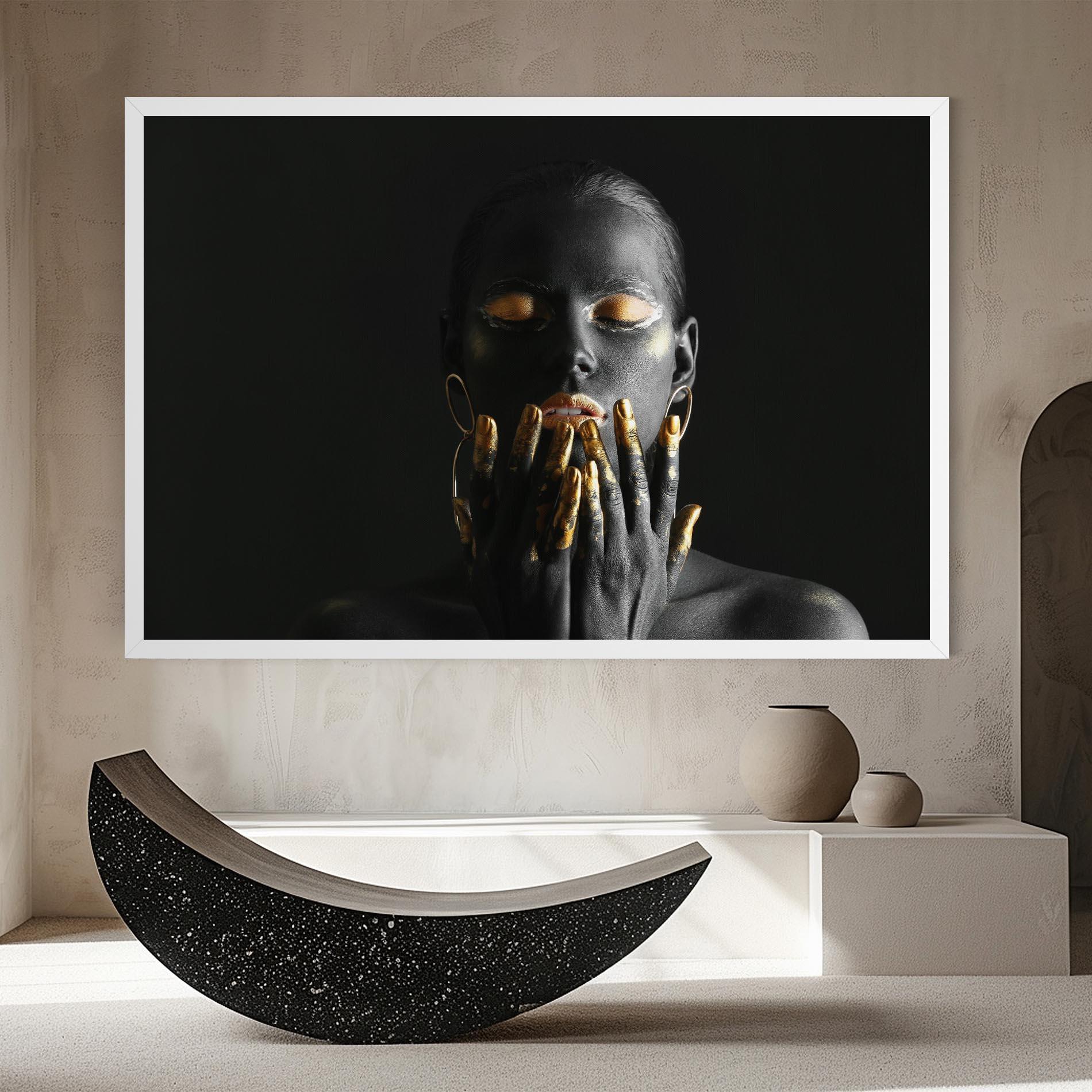 Картина на платно Black Golden Makeup mockup 8