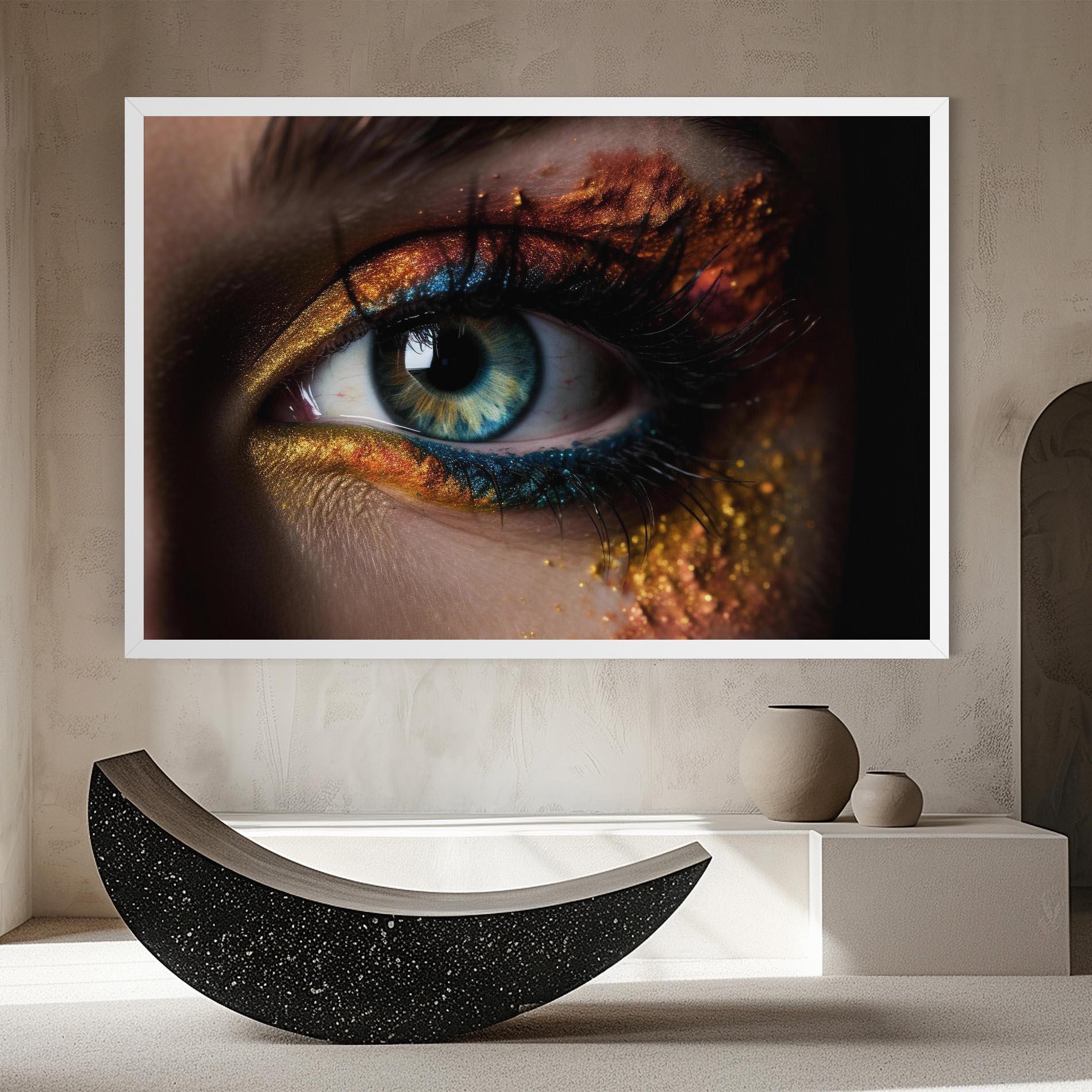 Картина на платно Blue Green Eye Makeup mockup 8