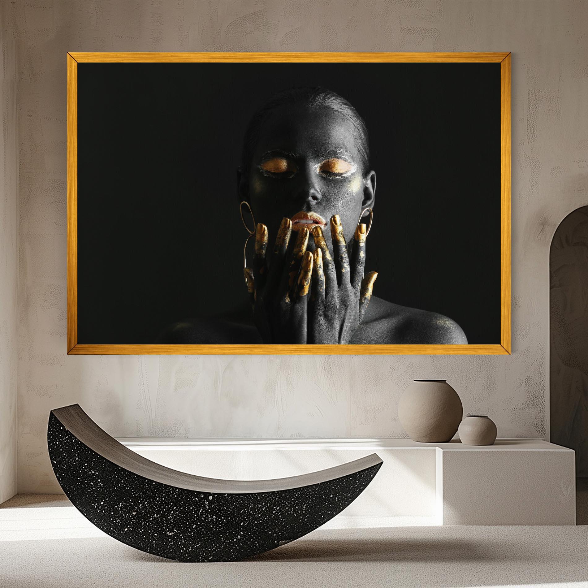 Картина на платно Black Golden Makeup mockup 8