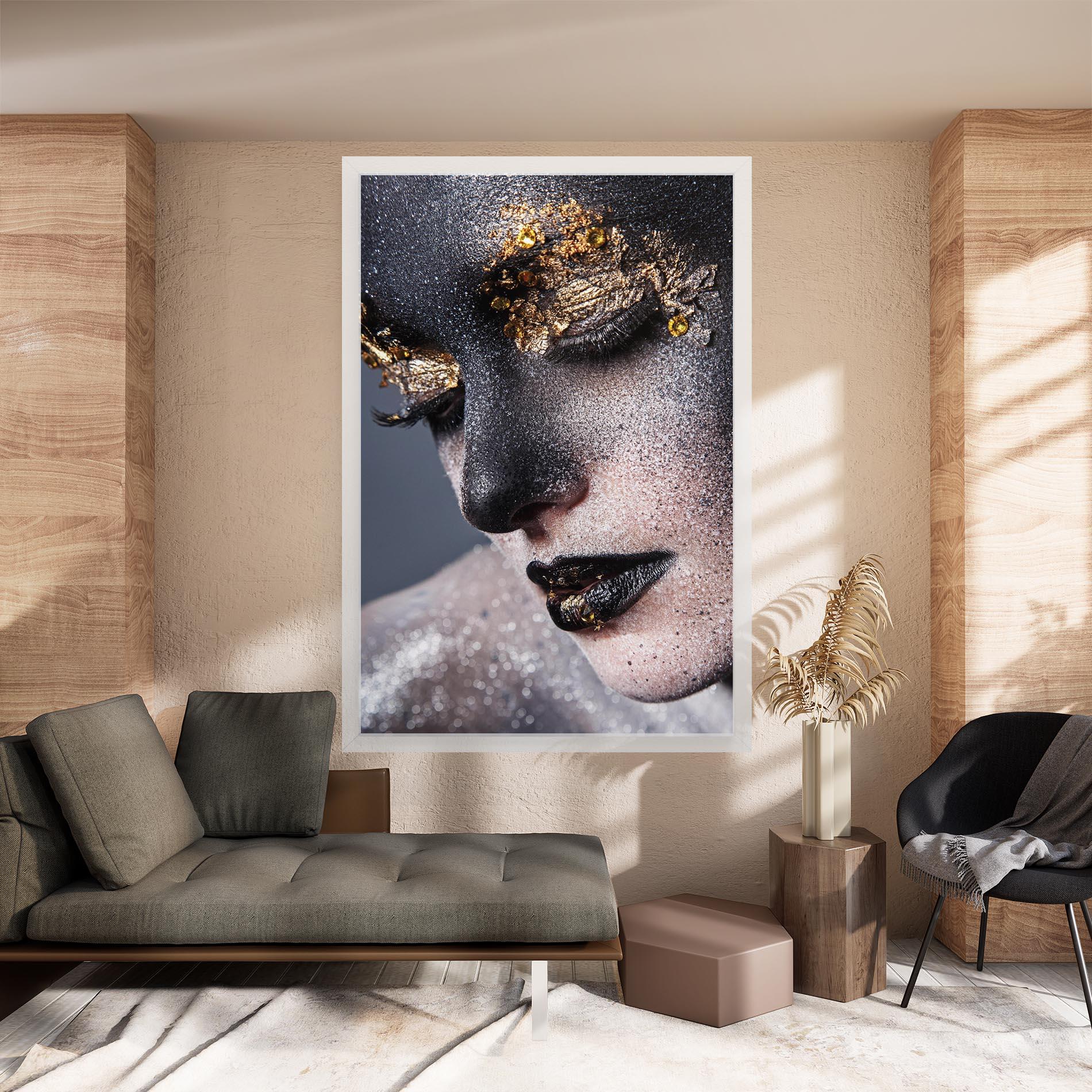 Картина на платно Beautiful Gold Artistic Makeup mockup 8