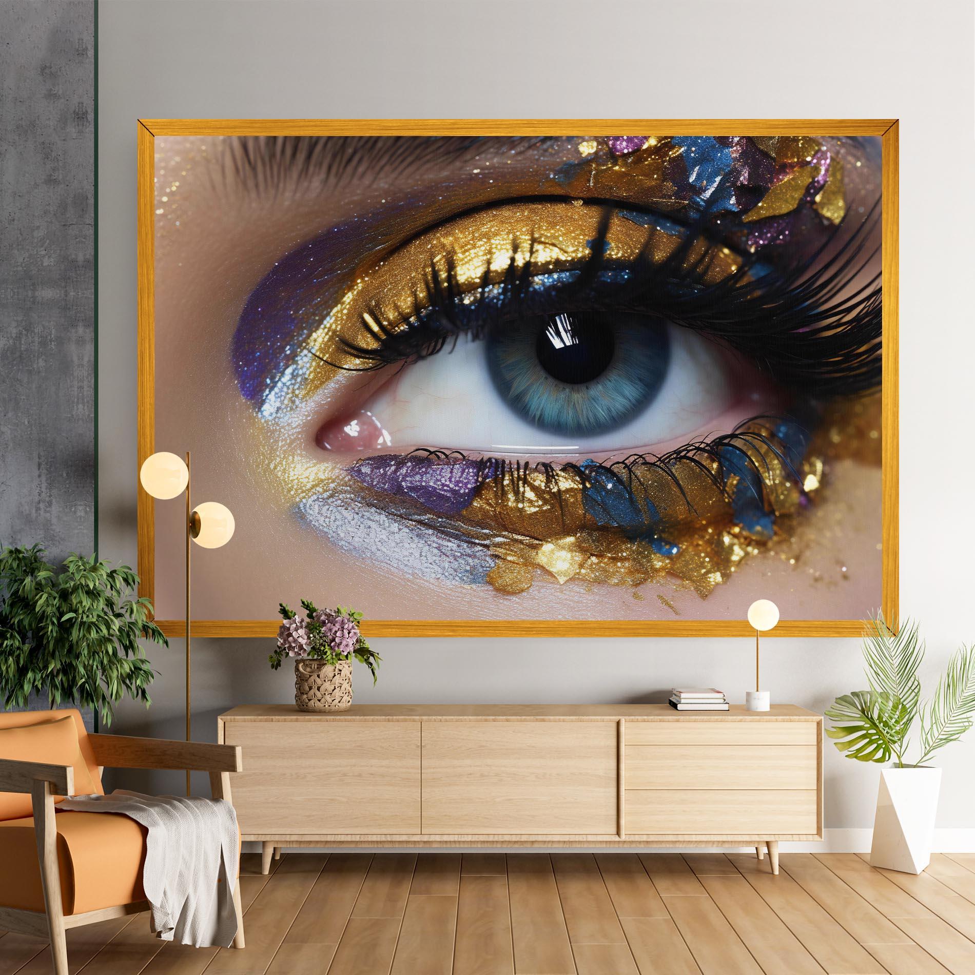Картина на платно Golden Purple Make Up mockup 9