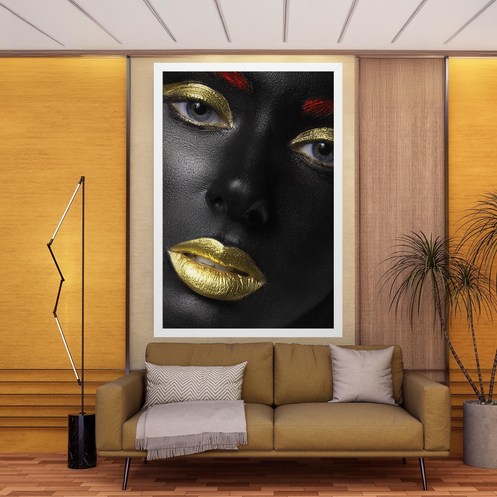 Gold Make Up And Lips mockup 9