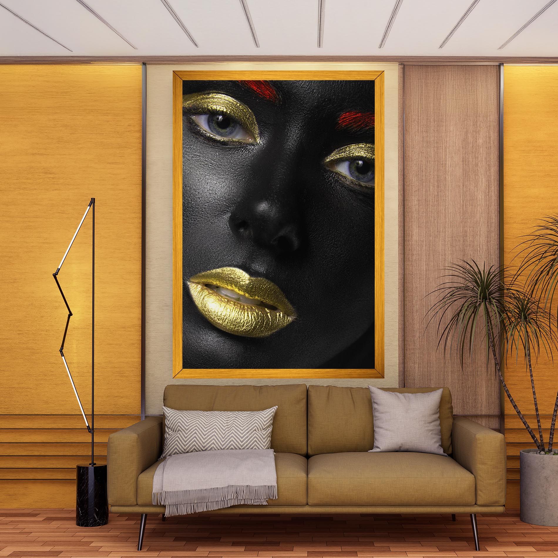 Gold Make Up And Lips mockup 9